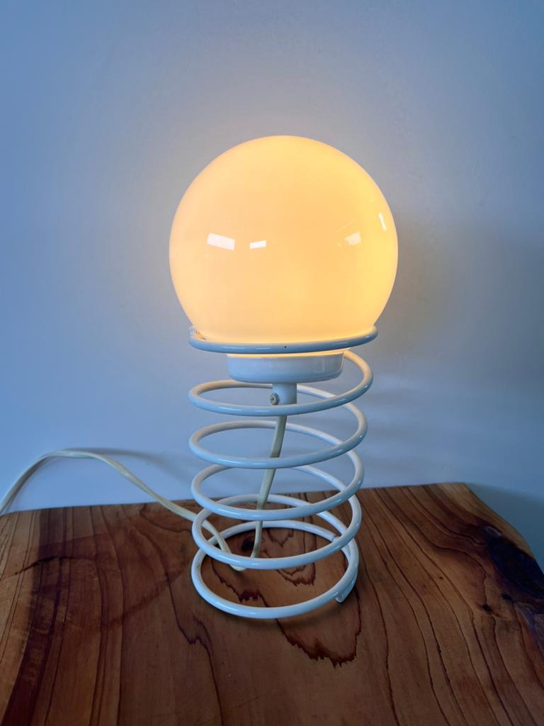 Ingo Maurer & Honsel space age spiraallamp - Vintage design, Ophalen of Verzenden, Gebruikt, Glas, Minder dan 50 cm