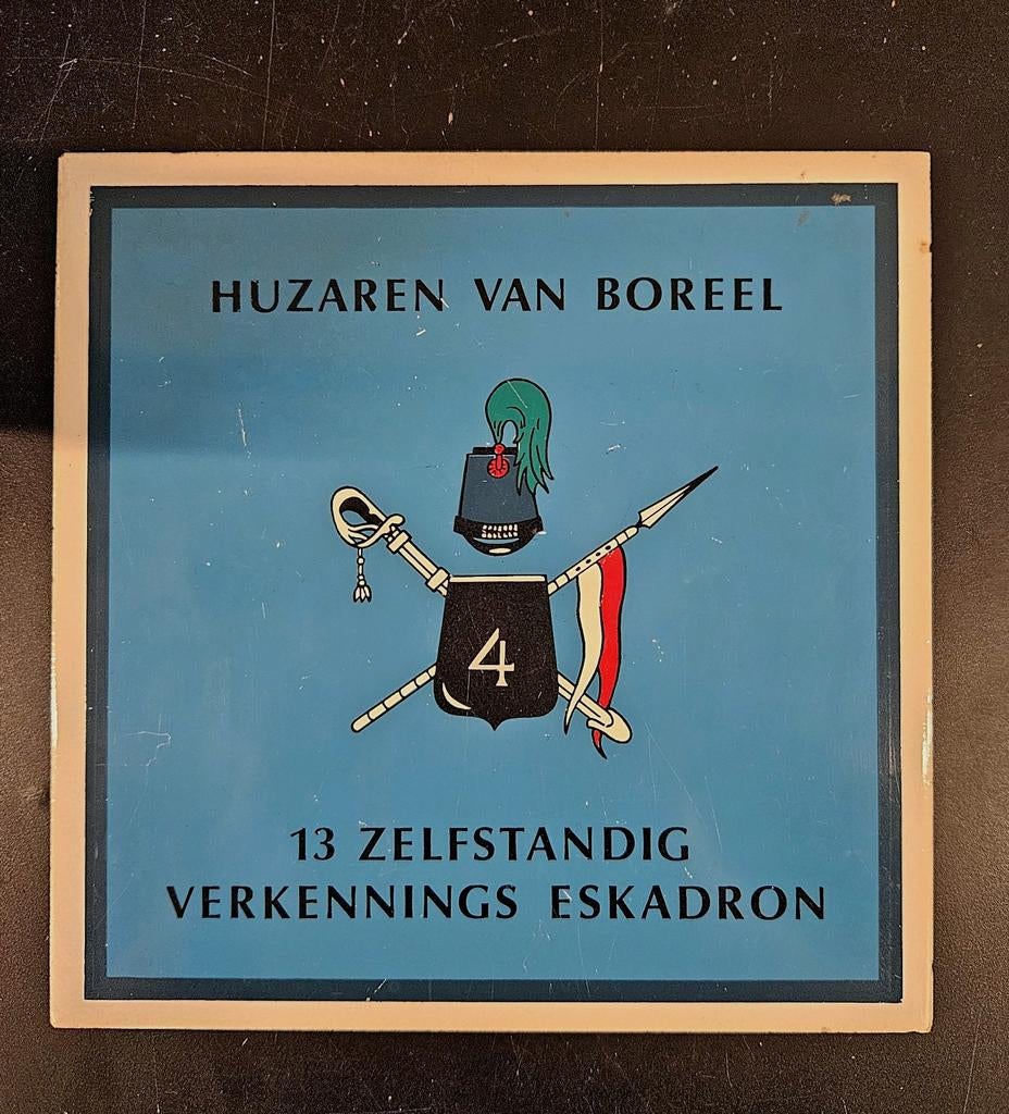 Tegeltje Huzaren van Boreel, Verzamelen, Ophalen of Verzenden, Landmacht, Nederland, Kunstobject