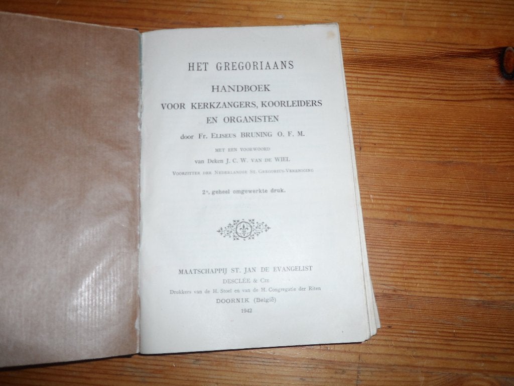 Het gregoriaans handboek - fr. E. Bruning, Ophalen of Verzenden, Gelezen, Genre of Stijl