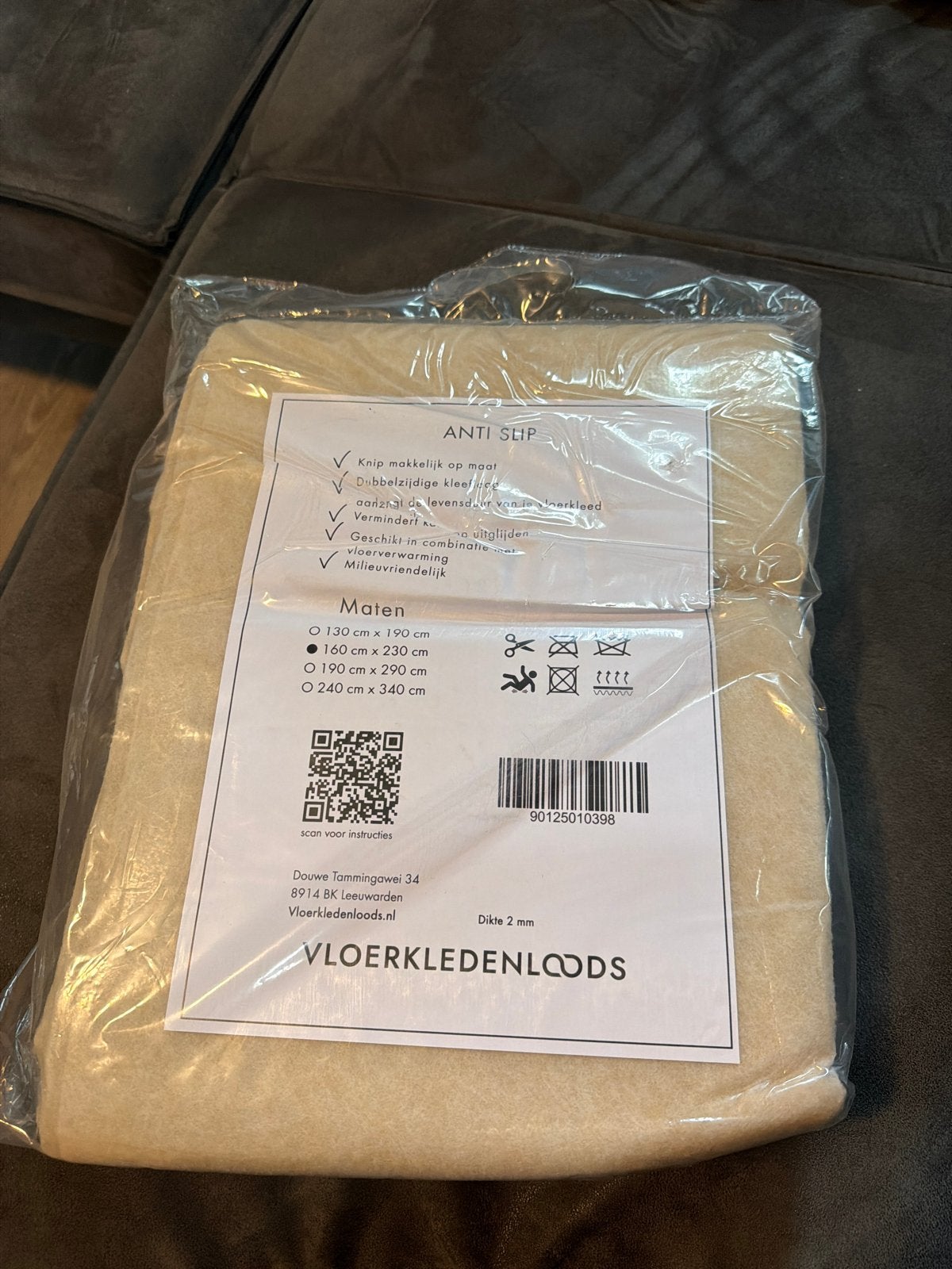 Antislip onderkleed voor vloerkleden, Ophalen, Beige, Nieuw, 200 cm of meer