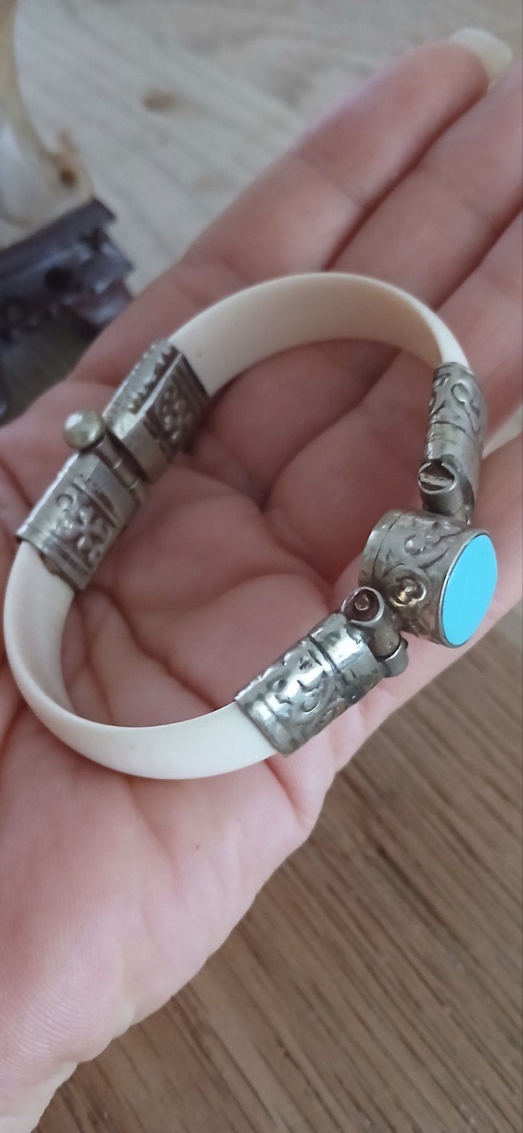 Mooi turquoise armband, Ophalen of Verzenden, Blauw, Zilver