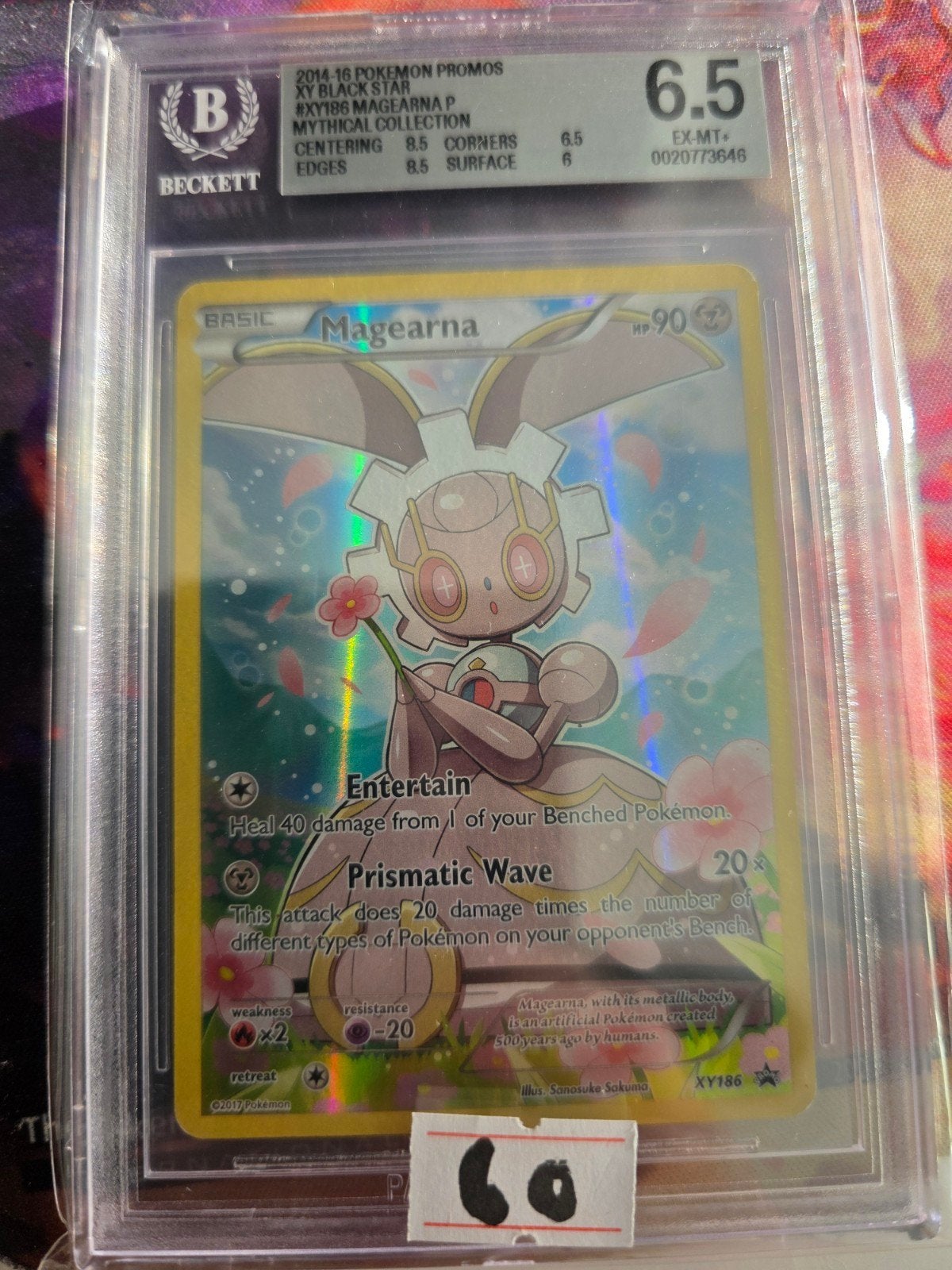 Magearna XY186 Pokémon kaart Beckett graded 6.5, Ophalen of Verzenden, Zo goed als nieuw, Losse kaart, Foil