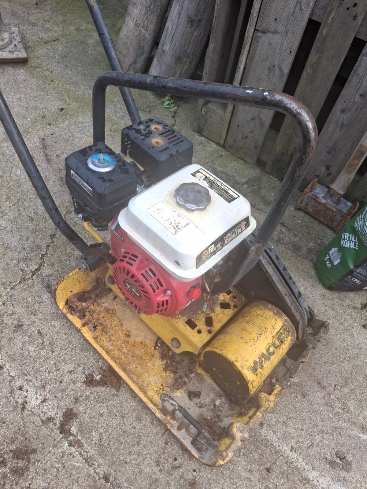 Wacker VP1550R trilplaat, Ophalen