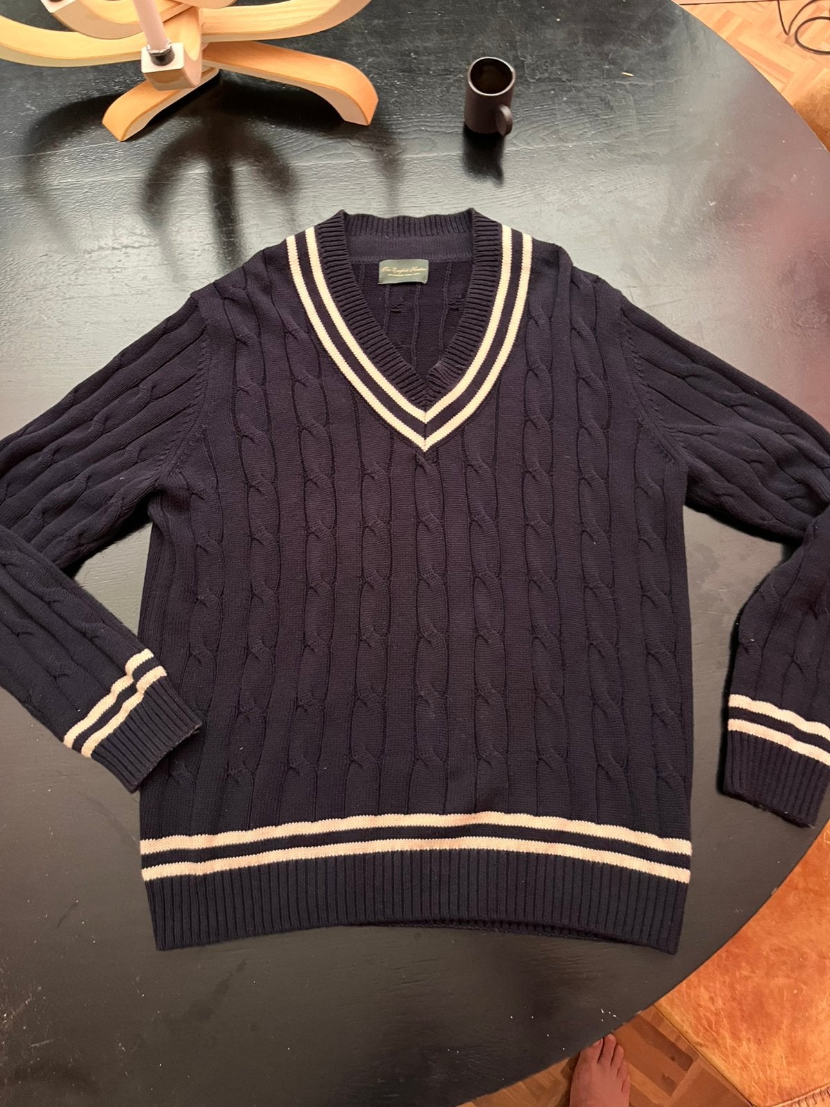 Katoenen trui navy blue maat L The english Hatter, Ophalen, Zo goed als nieuw, Maat 52/54 (L), Blauw
