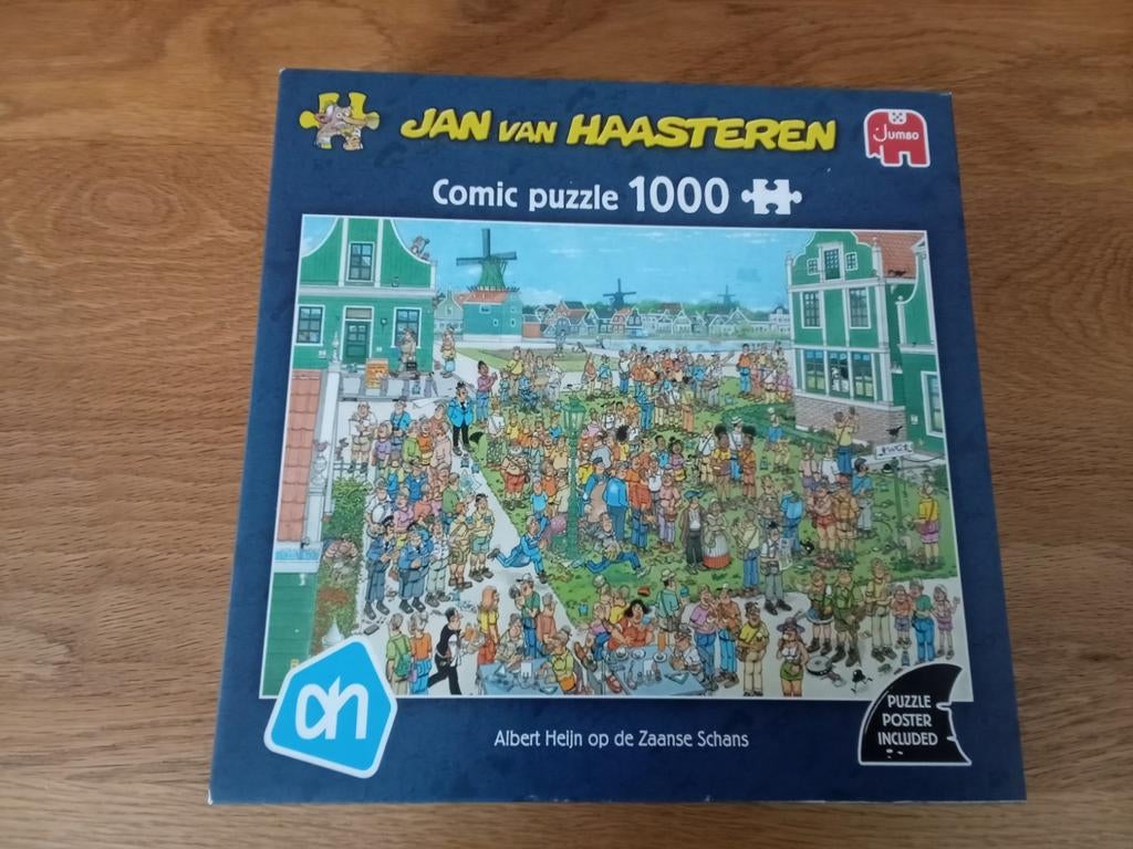 Jan van Haasteren AH op de Zaanse Schans, 1000 stuk, Hobby en Vrije tijd, Ophalen of Verzenden, 500 t/m 1500 stukjes, Zo goed als nieuw