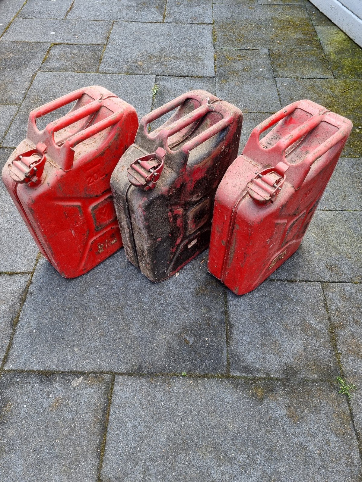 3x Stalen Jerrycans 20 Liter, Ophalen