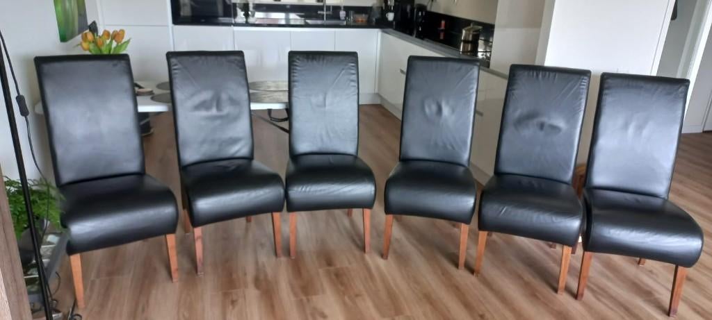 6 nette stoelen, Ophalen, Gebruikt, Zwart, Vijf, Zes of meer stoelen
