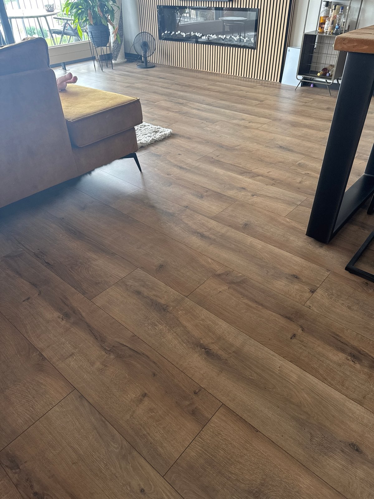100m² Laminaat + Plinten + Ondervloer (z.g.a.n.), Ophalen, 50 tot 150 cm, Zo goed als nieuw, 10 m² of meer