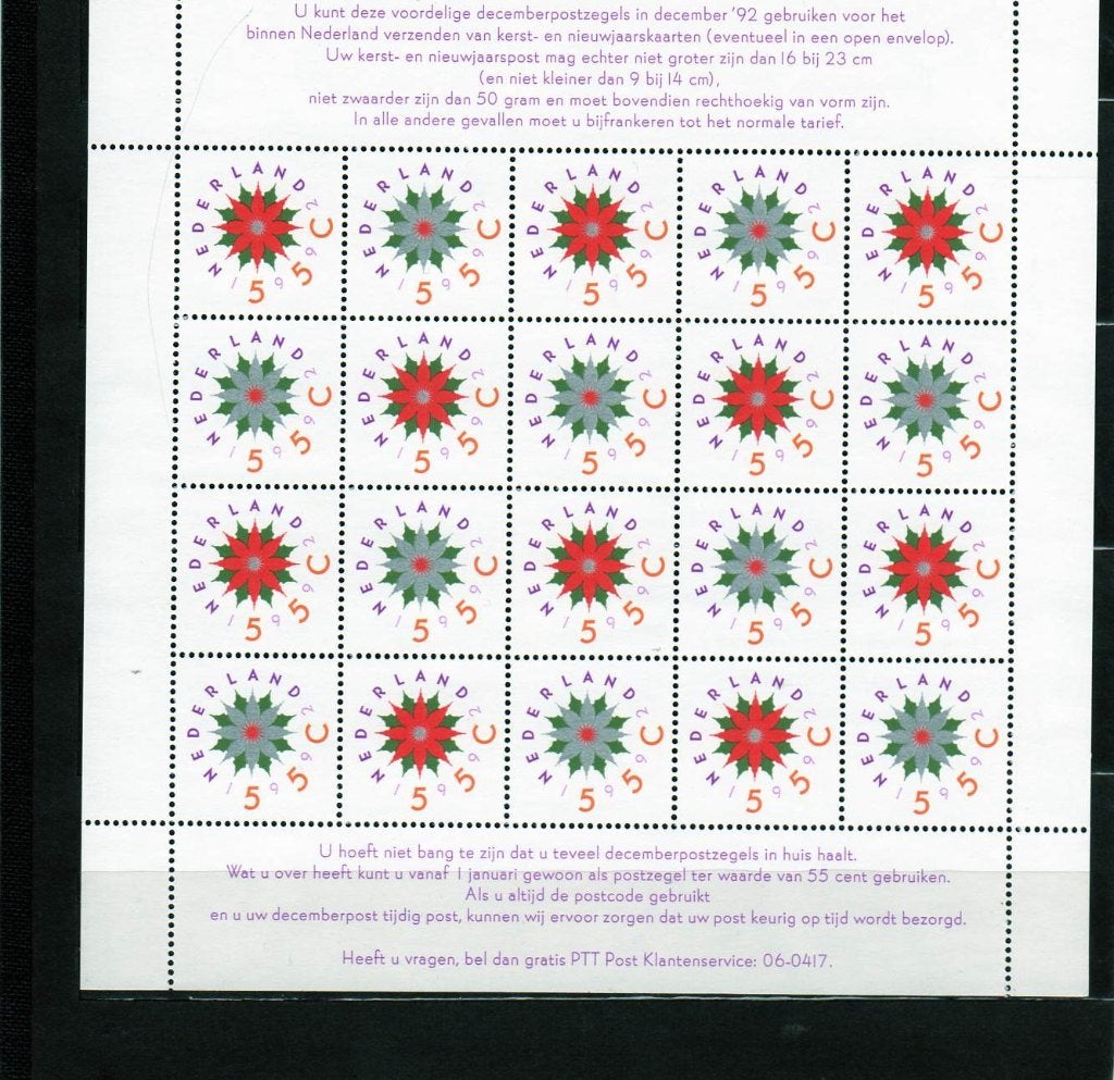 Nvph v1542-1543 postfris decemberzegels 1992, Postzegels en Munten, Postzegels | Nederland, Ophalen of Verzenden, Na 1940, Postfris