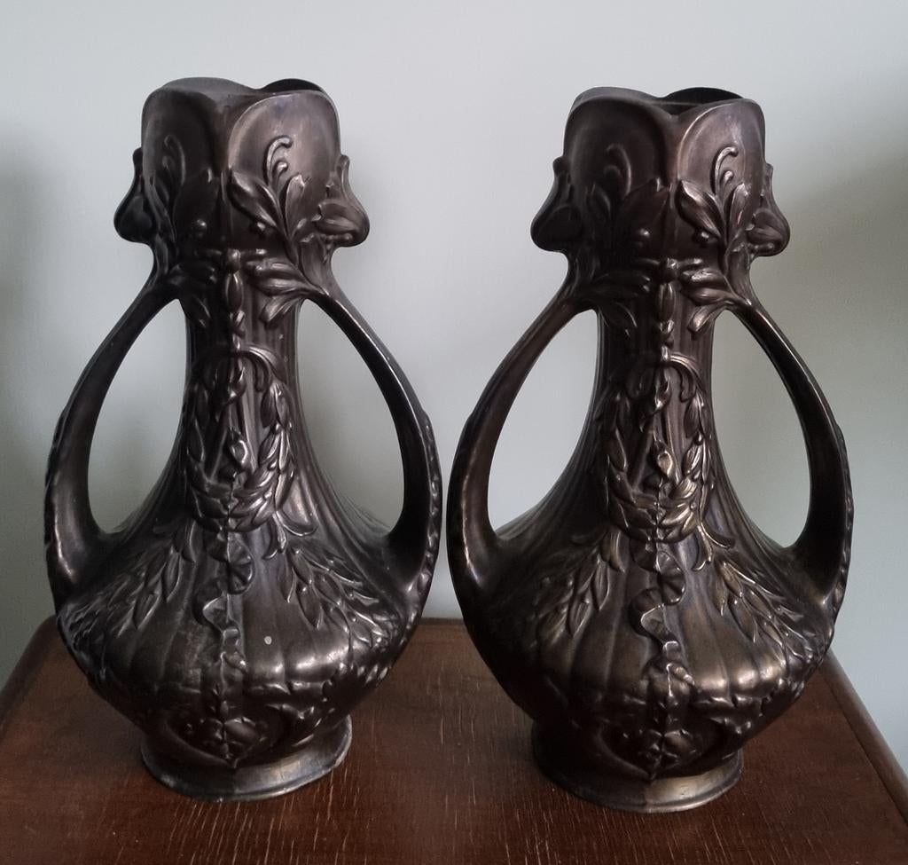 2 Antieke Samac vazen, Ophalen of Verzenden