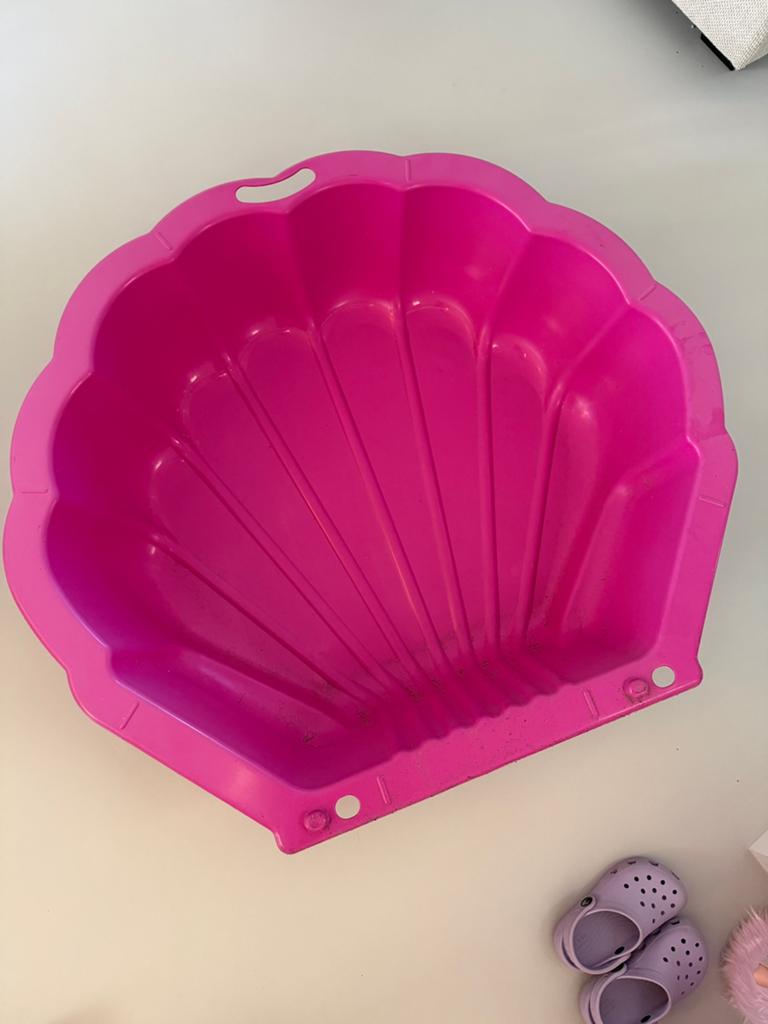 Roze schelp zandbak zwembad badje, Ophalen, Gebruikt