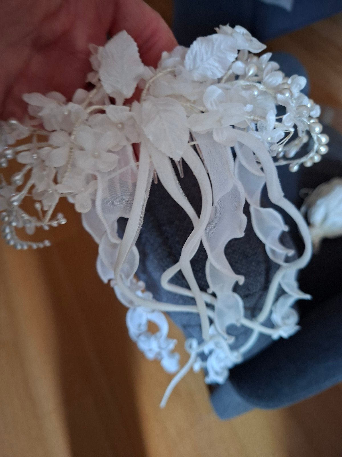 Bruidsaccessoires: Haarband en tasje met Kant, Wit, Ophalen of Verzenden, Accessoires, Onbekend