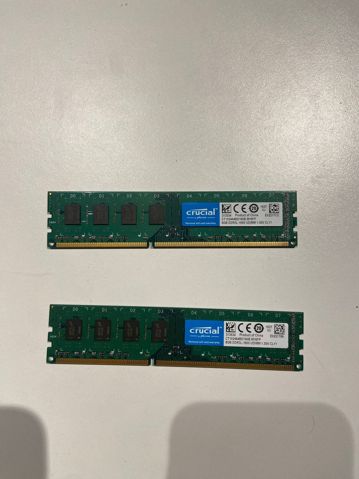 2x 8GB DDR3 RAM Geheugensticks (16GB Totaal), Computers en Software, RAM geheugen, Gebruikt, DDR3, Ophalen of Verzenden, Desktop