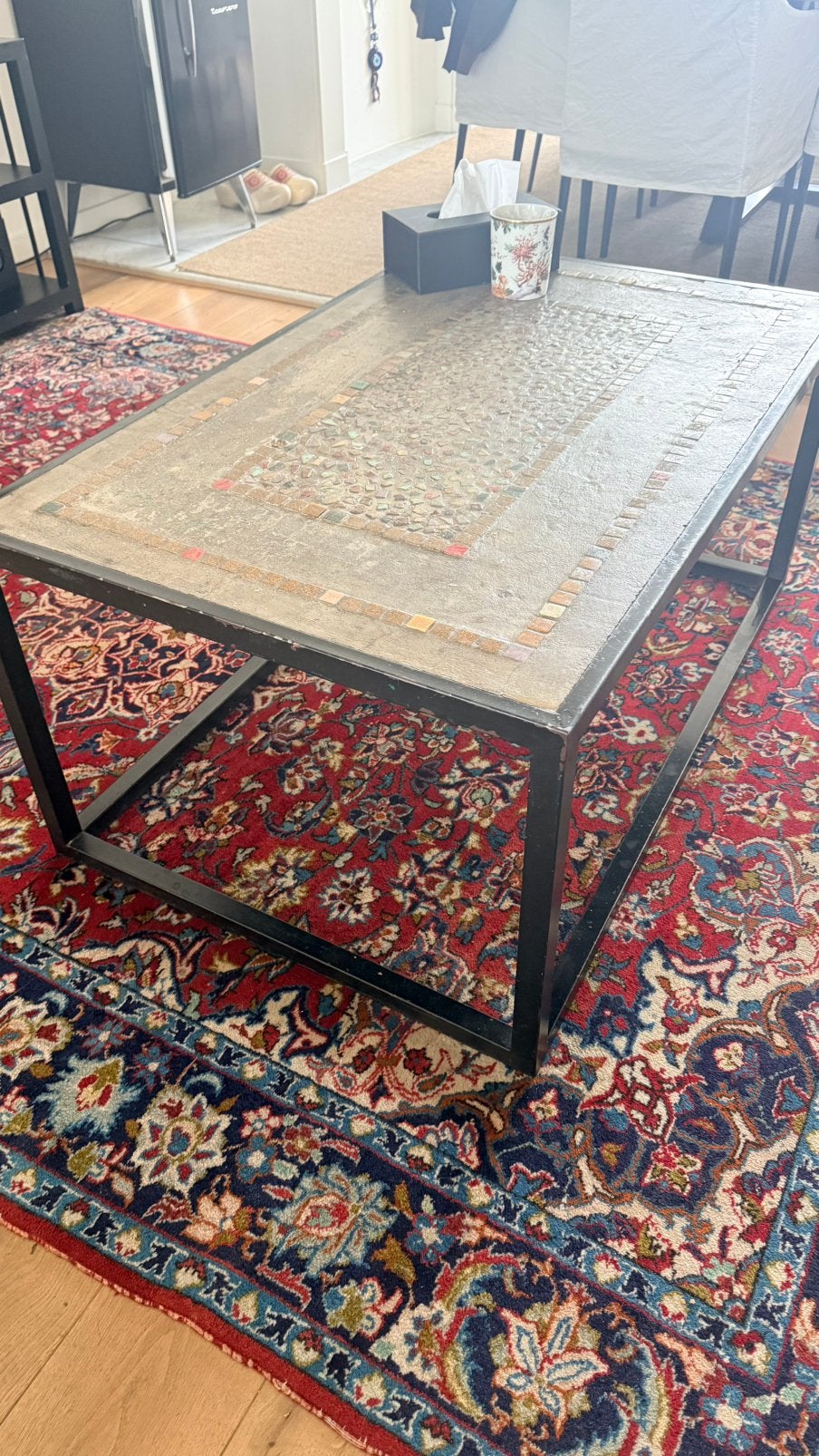 Iron coffee table., Huis en Inrichting, Tafels | Salontafels, Ophalen, Rechthoekig, 50 tot 100 cm, Minder dan 50 cm