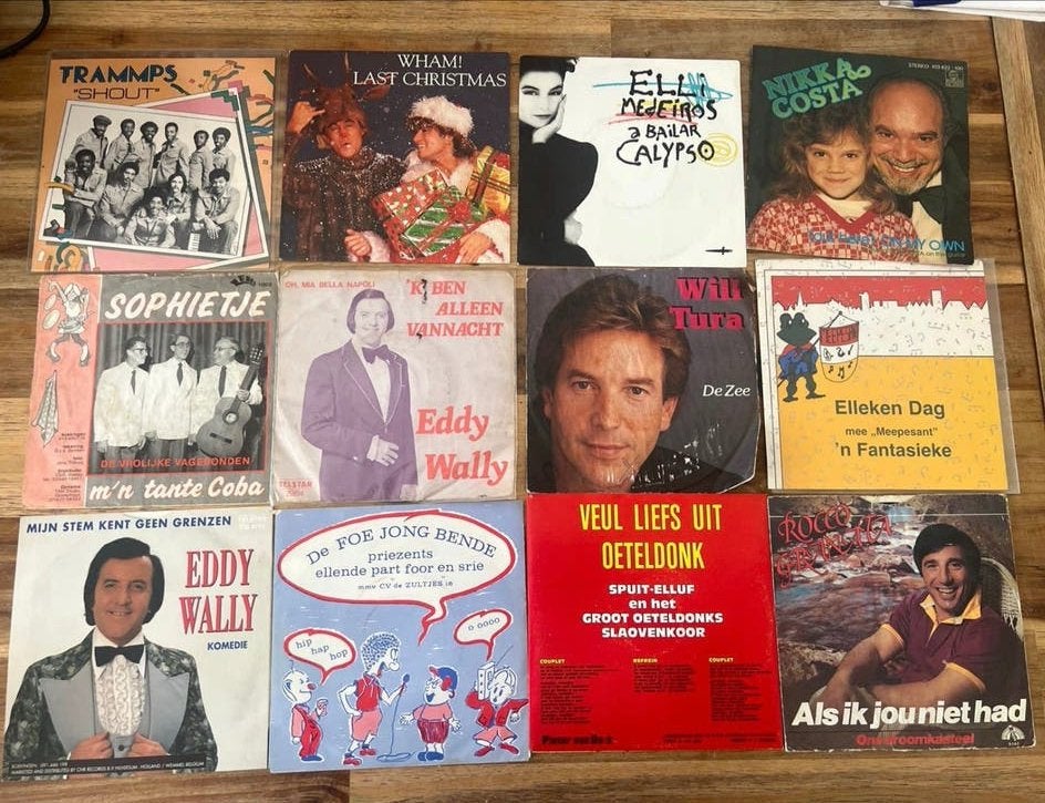 Partij van 12 diverse 7 inch singles - Pop, Schlager, Kerst, Gebruikt, Pop, 7 inch, Ophalen of Verzenden