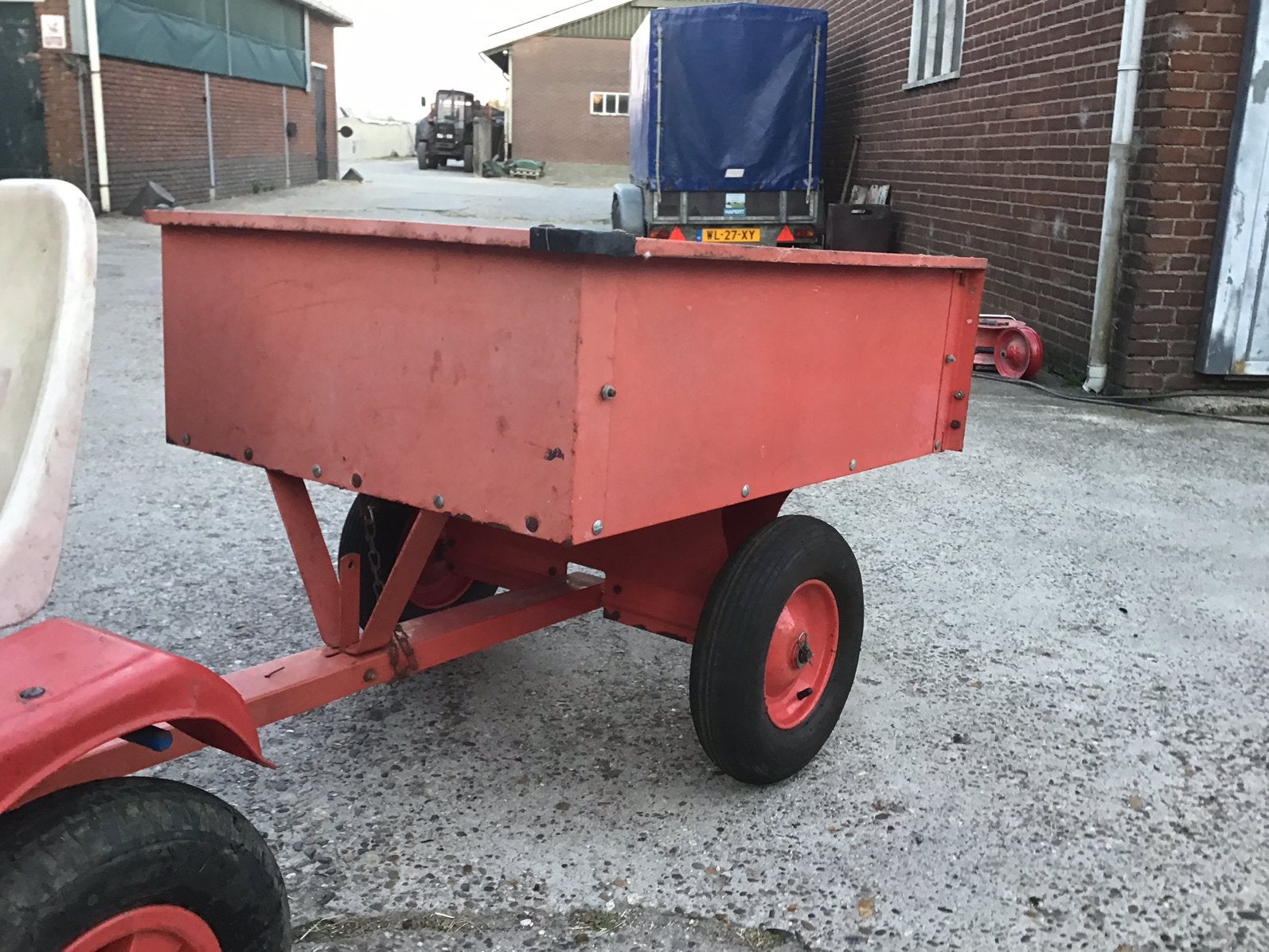 Skelter kar aanhanger / zitmaaier kiepwagen, Ophalen of Verzenden, Gebruikt