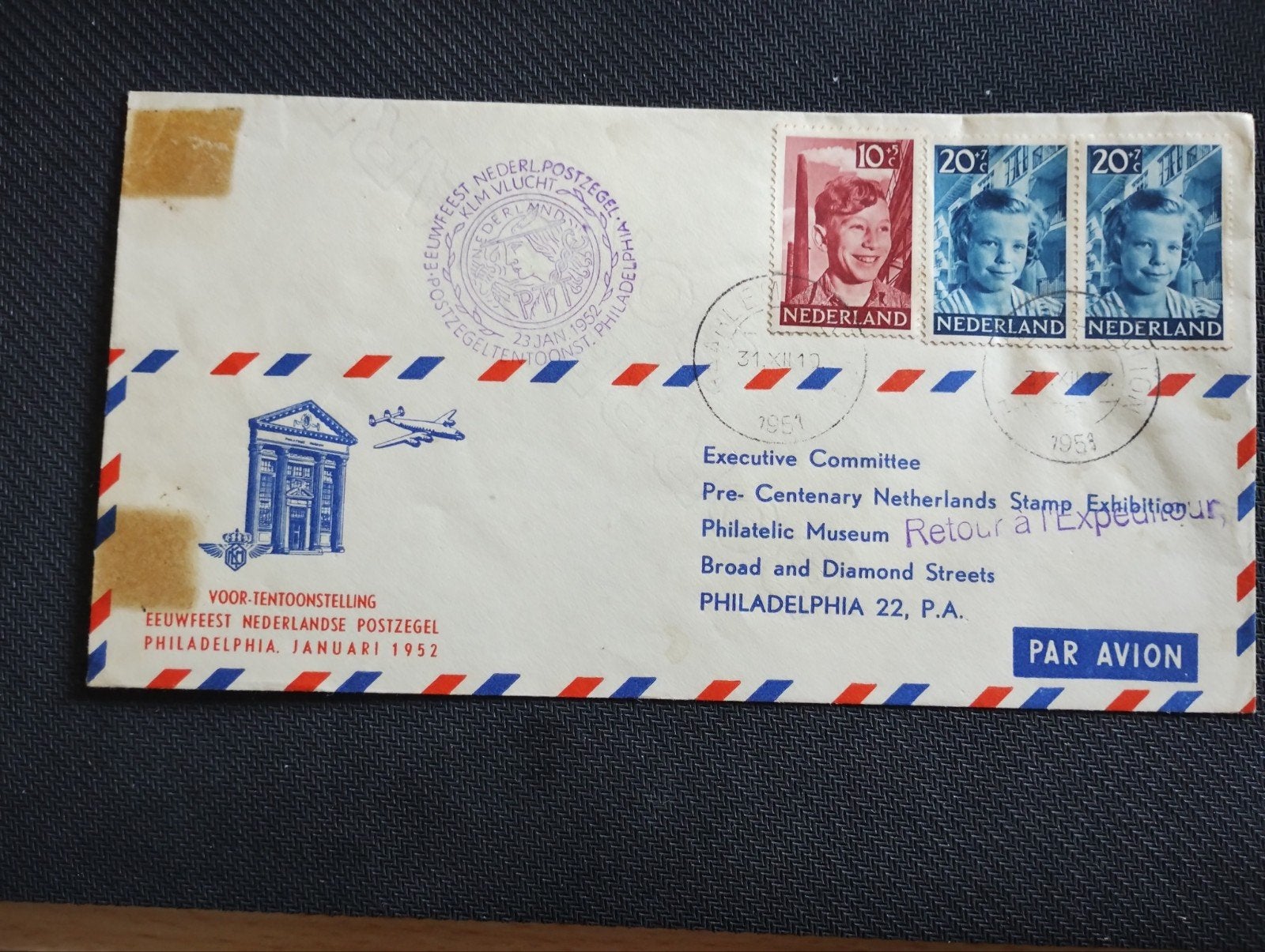 Luchtpost envelop uit 1952., Ophalen of Verzenden
