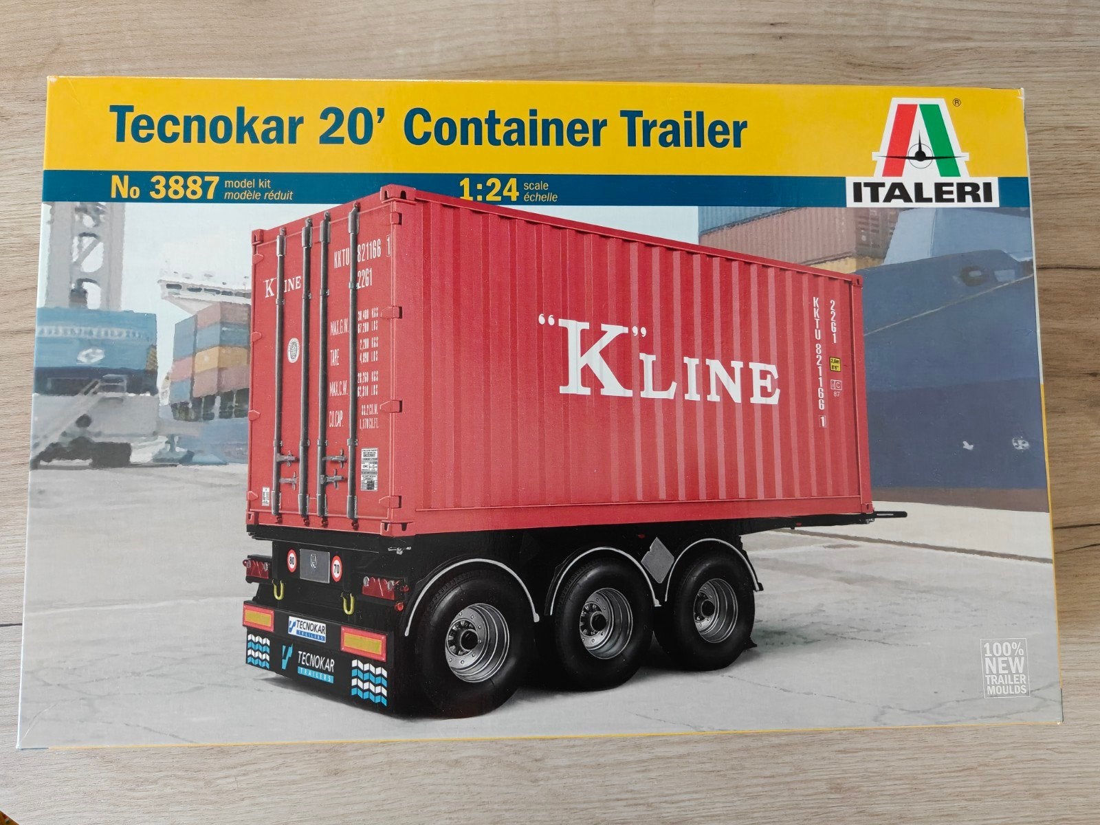 Italeri 20" container trailer 1:24, Ophalen of Verzenden, Nieuw, Truck, Italeri