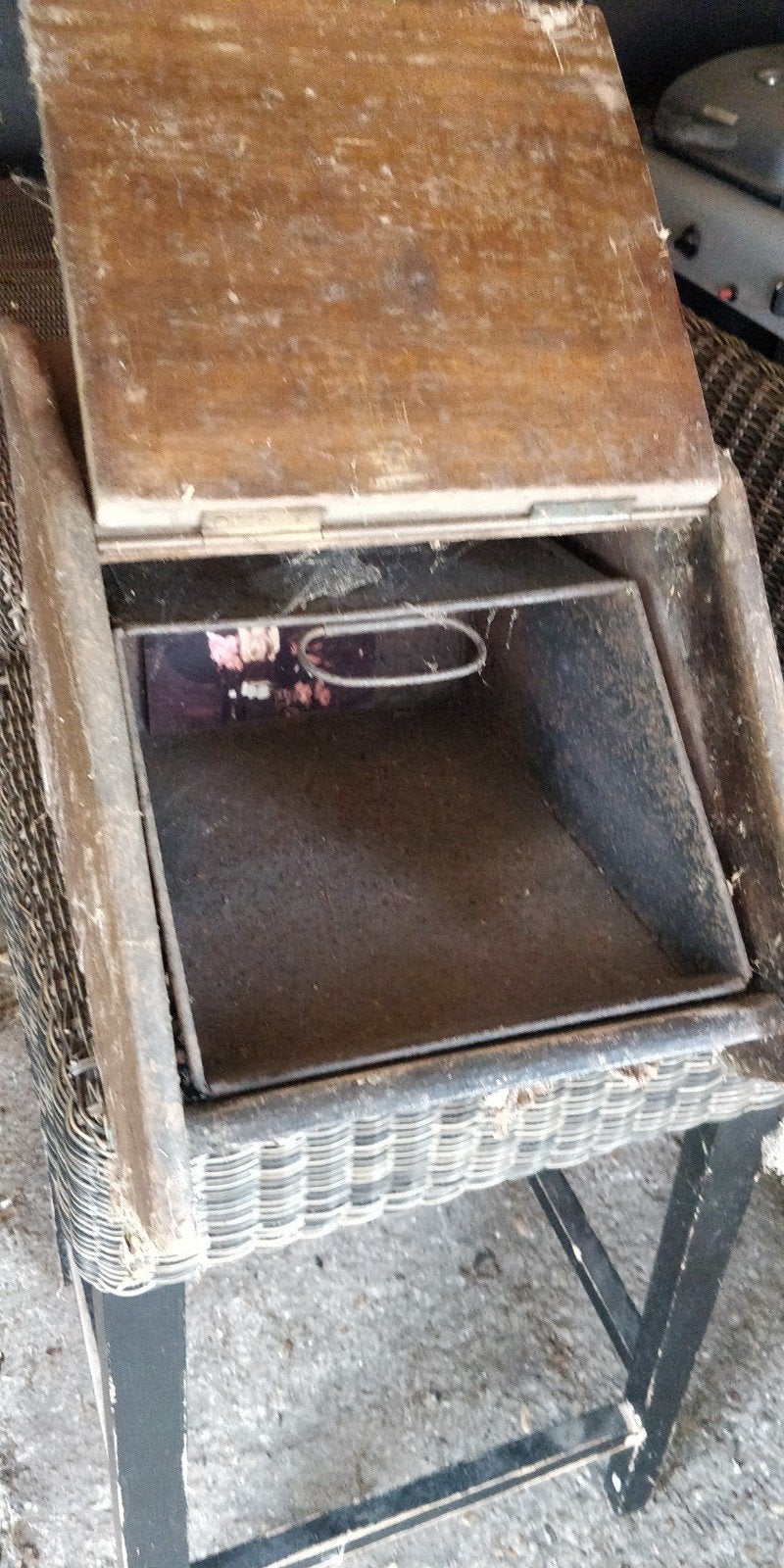 Antieke kolenkit/haardhoutbak met handvat, Ophalen of Verzenden