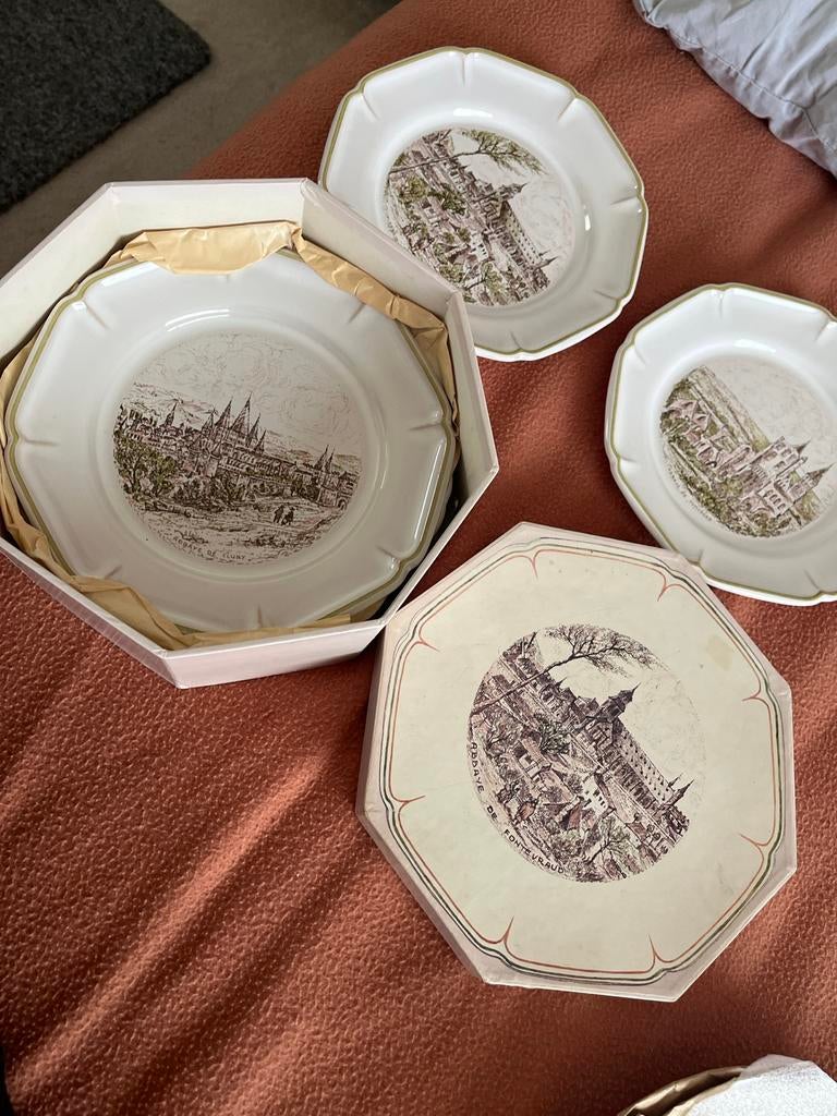 6x Gien France Borden - Abdijen / Monumenten Historiques, Ophalen of Verzenden