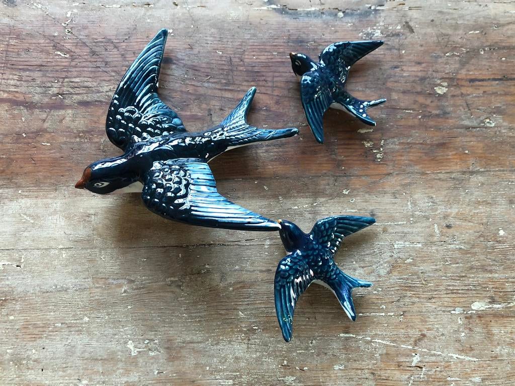 Set van 3 vintage zwaluwen, Ophalen of Verzenden, Huis en Inrichting