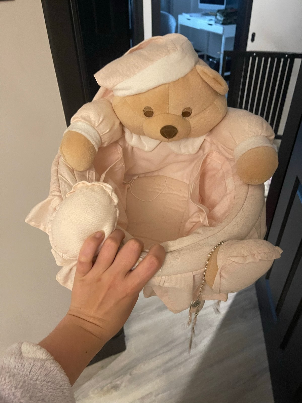 Merk Nanan knuffelbeer in mandje, Ophalen, Gebruikt, Overige merken, Beer