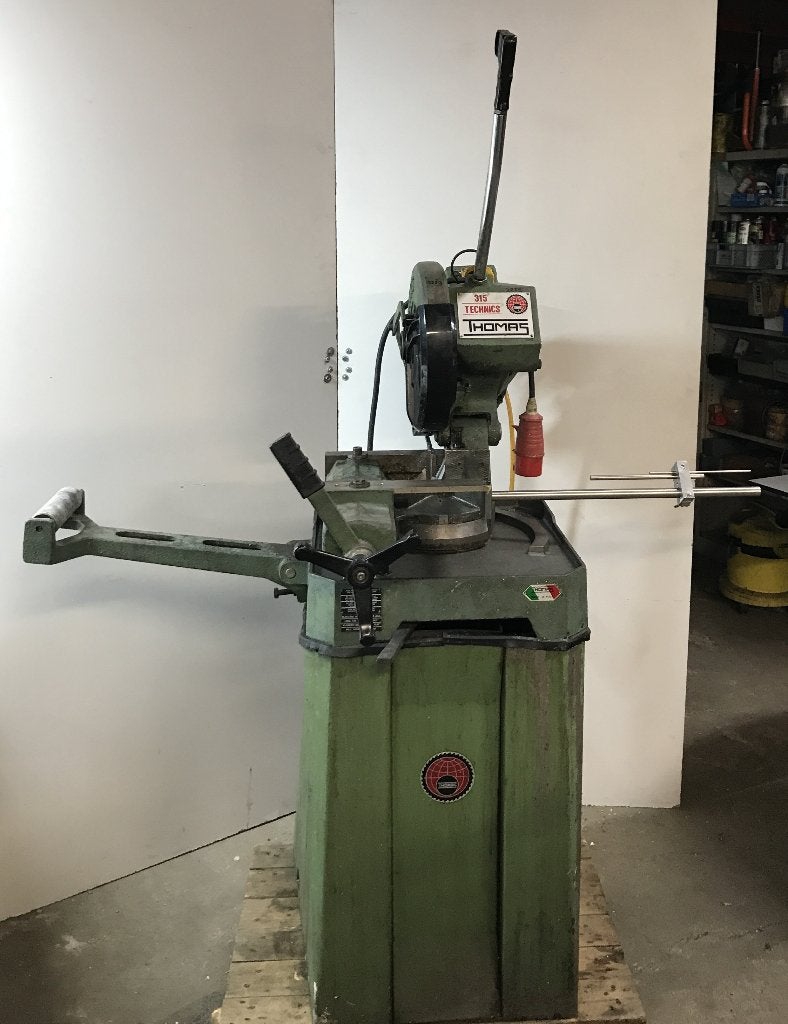 Metaal afkortzaag, Thomas, 315T, 400 volt, met afsteunrol, Ophalen, Gebruikt, 70 mm of meer, Afkortzaag