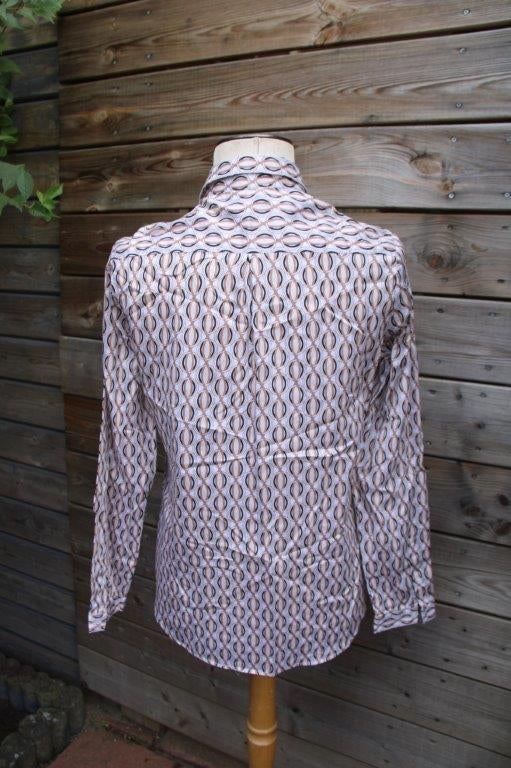 Blouse wit/ beige/ camel Eterna mt 38 Vaste prijs, Maat 38/40 (M), Verzenden, Wit, Zo goed als nieuw