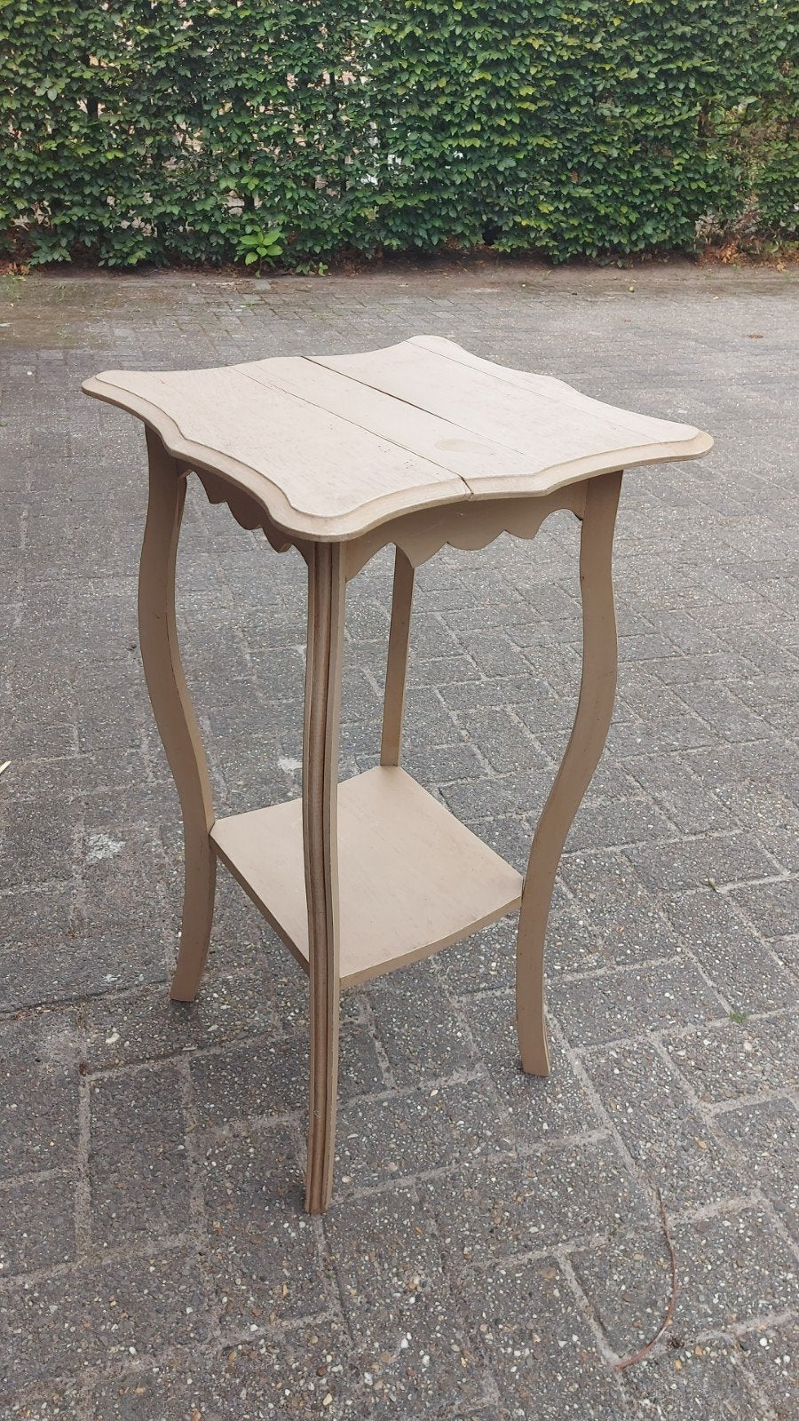 Hoog beige plantentafeltje 38,5 x 38,5 x 75 cm, Ophalen, Minder dan 55 cm, Gebruikt, Overige vormen