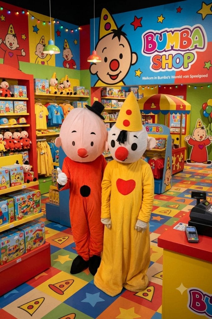 Mascottes Bumba & Bumbaloo, Hobby en Vrije tijd, Feestartikelen | Verhuur, Gebruikt, Verjaardag, Ophalen of Verzenden