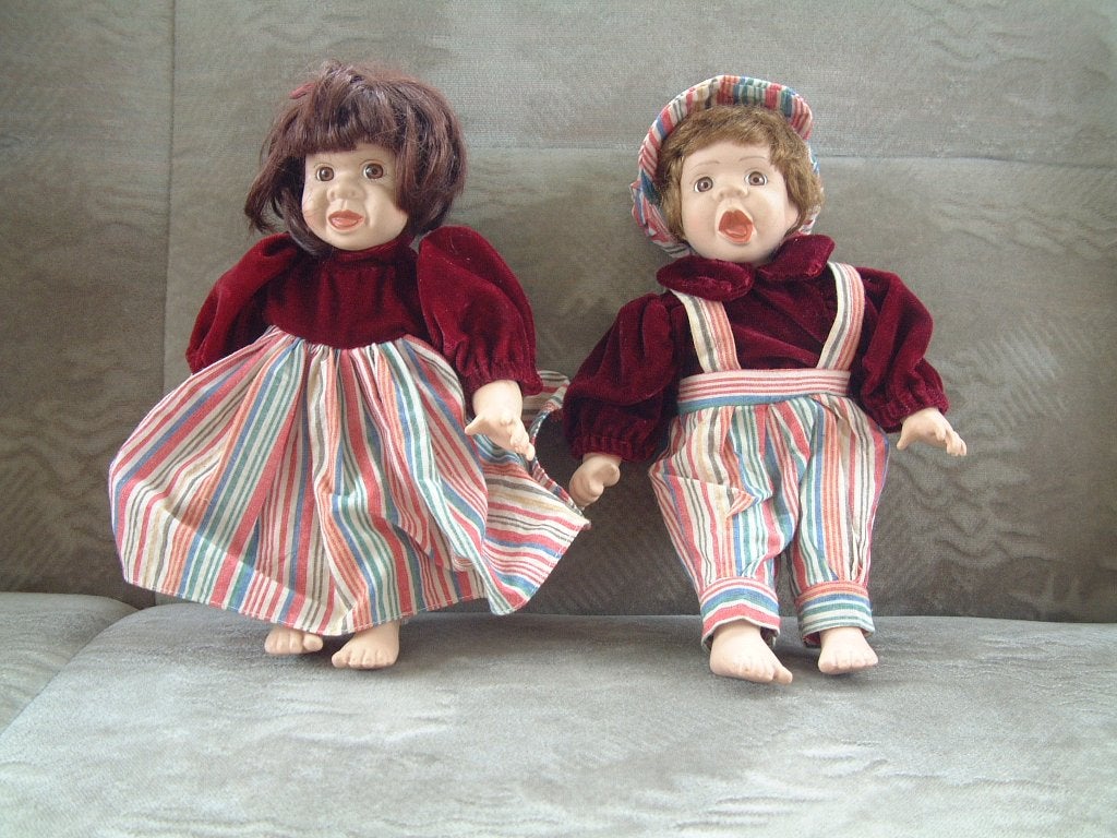 2 gave vintage karakter poppen pop, Verzamelen, Poppen, Ophalen of Verzenden, Zo goed als nieuw, Pop
