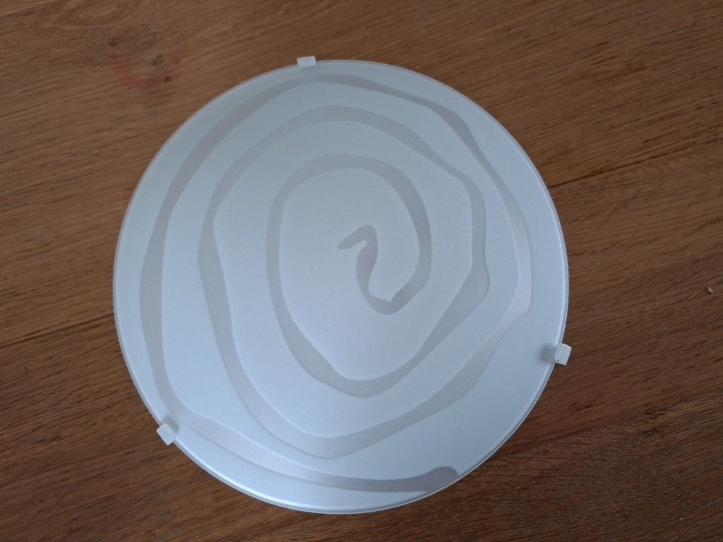 Mooie plafonniere met losneembare bloem, Ophalen, Zo goed als nieuw, Glas