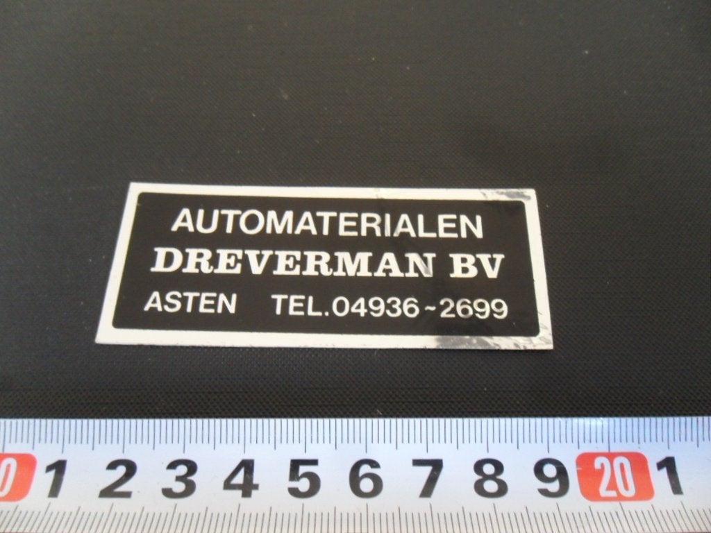 sticker Asten Automaterialen DREVERMAN BV 04936-2699, Ophalen of Verzenden, Zo goed als nieuw