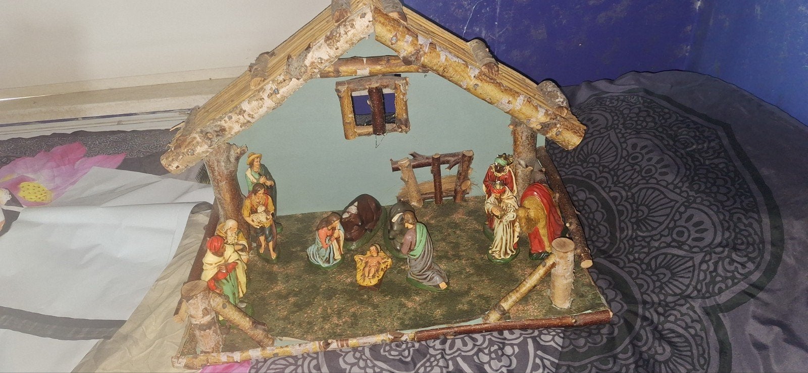 kersstal met beelden, Diversen, Kerst, Ophalen, Gebruikt