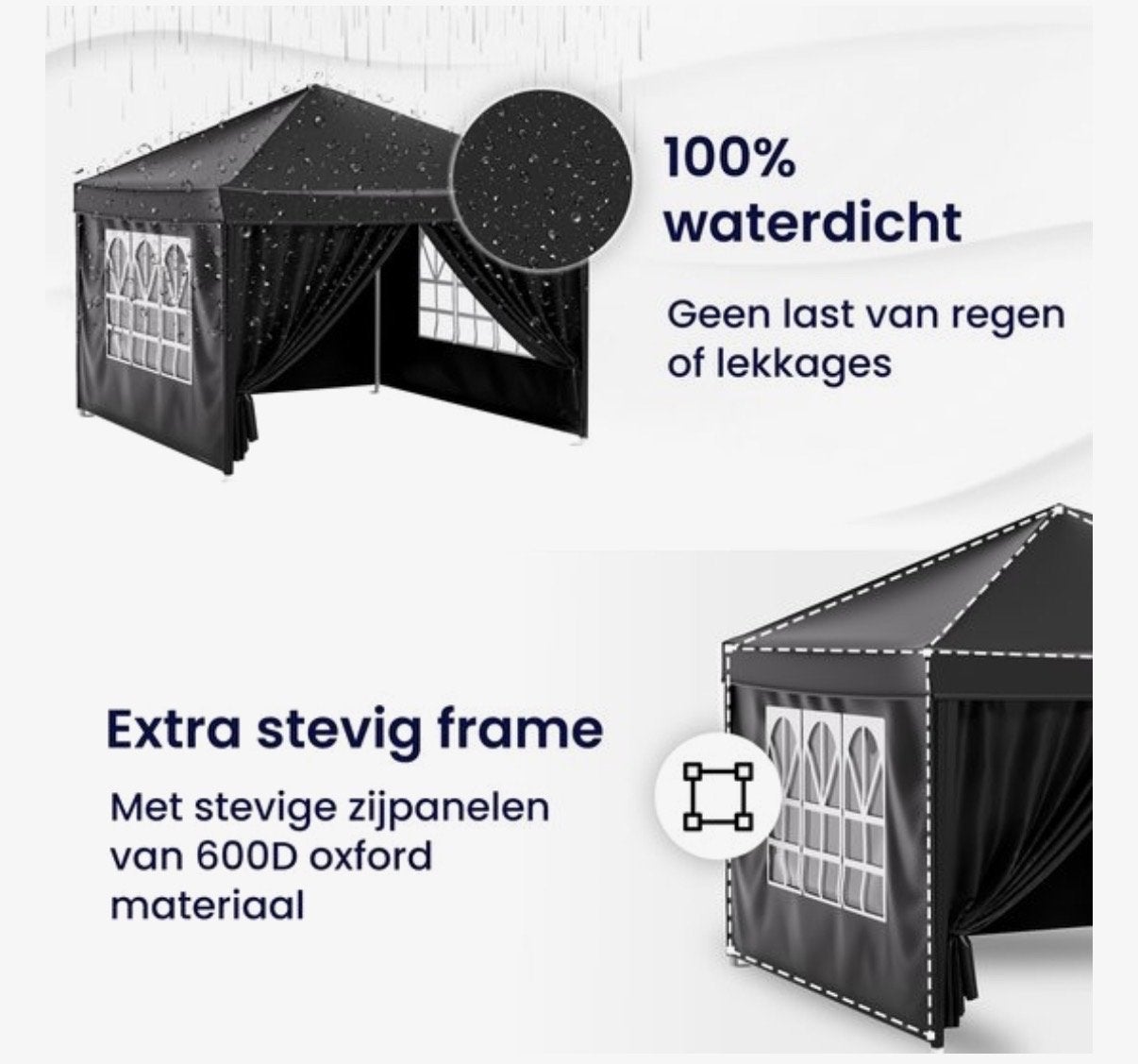 Opvouwbare Partytent Paviljoen 3x3 - 100% Waterdicht, Ophalen, Opvouwbaar, Partytent, Minder dan 4 meter