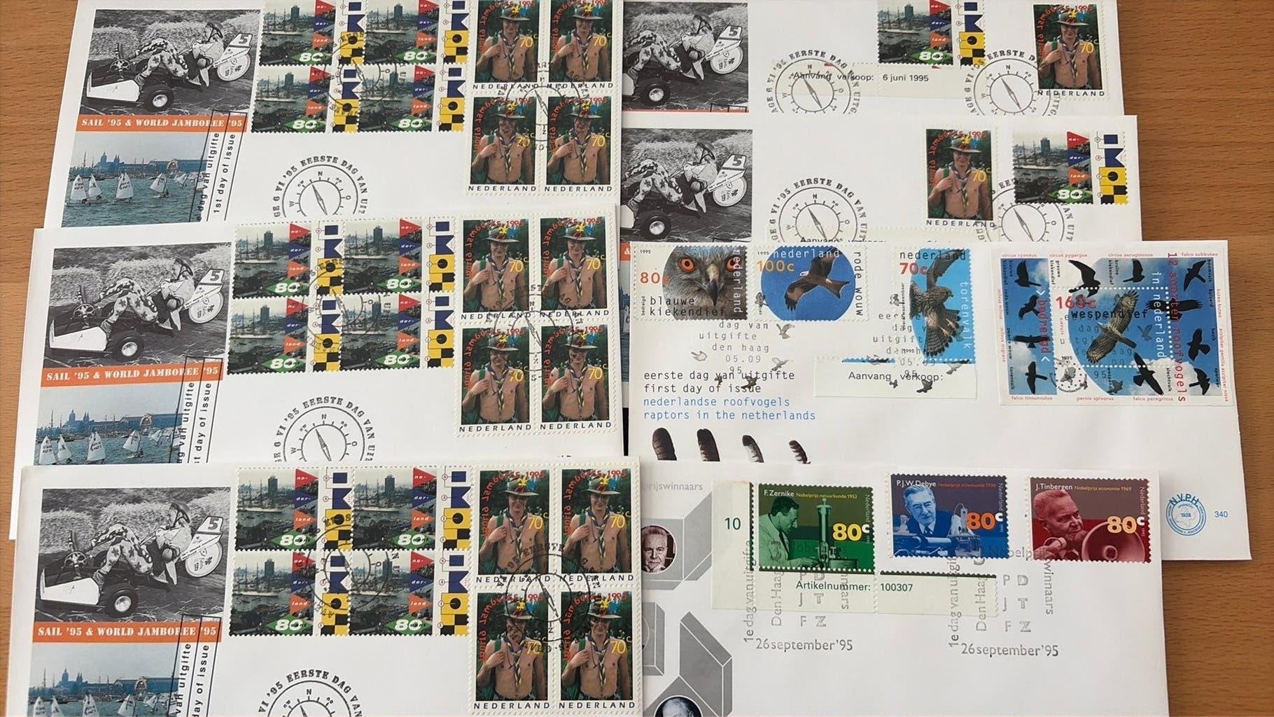 7x fdc 339,340, 341 anders geplakt, Ophalen of Verzenden, Onbeschreven, Nederland