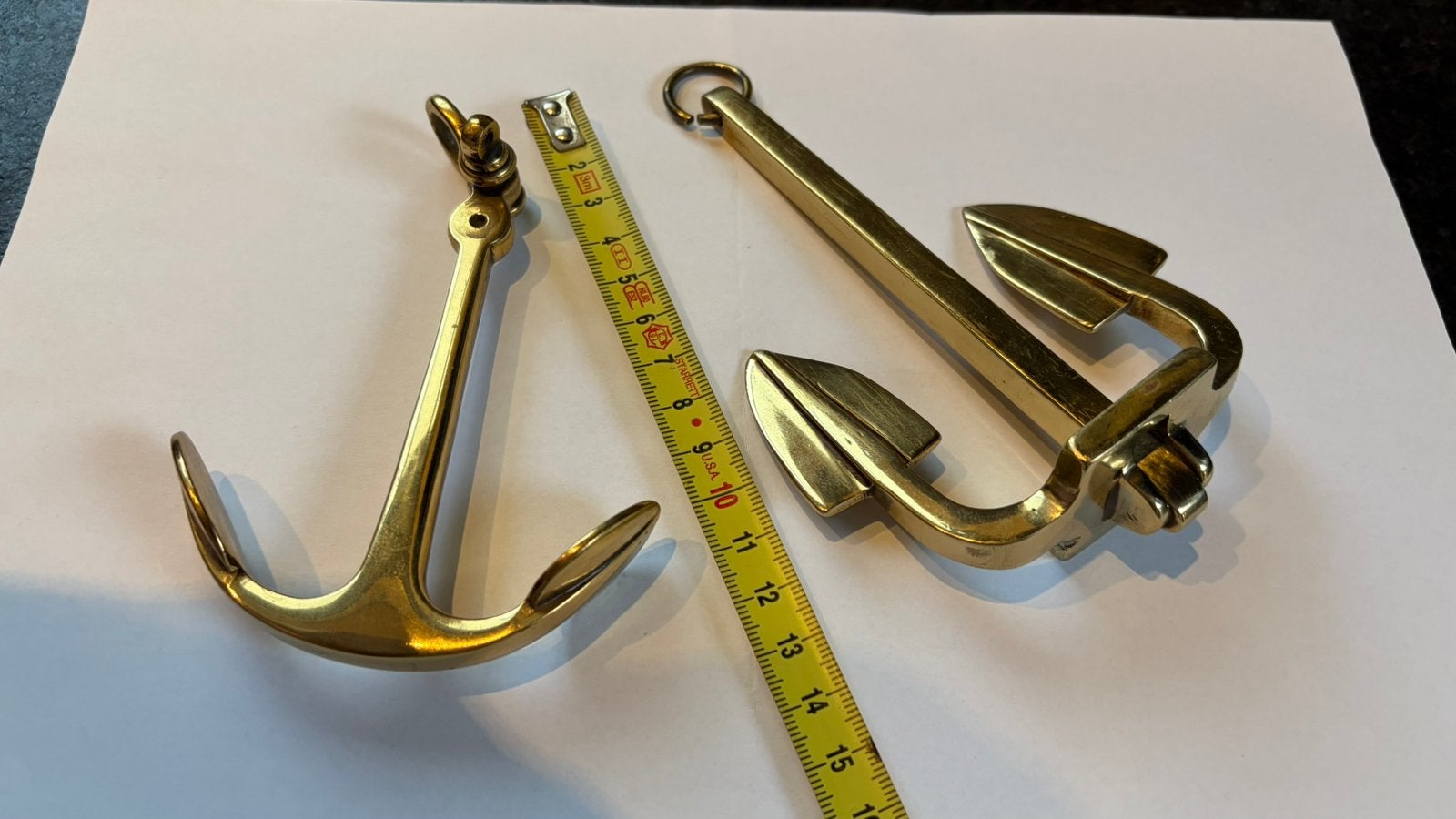 2X decoratie messing ankers - anker, Verzenden, Brons
