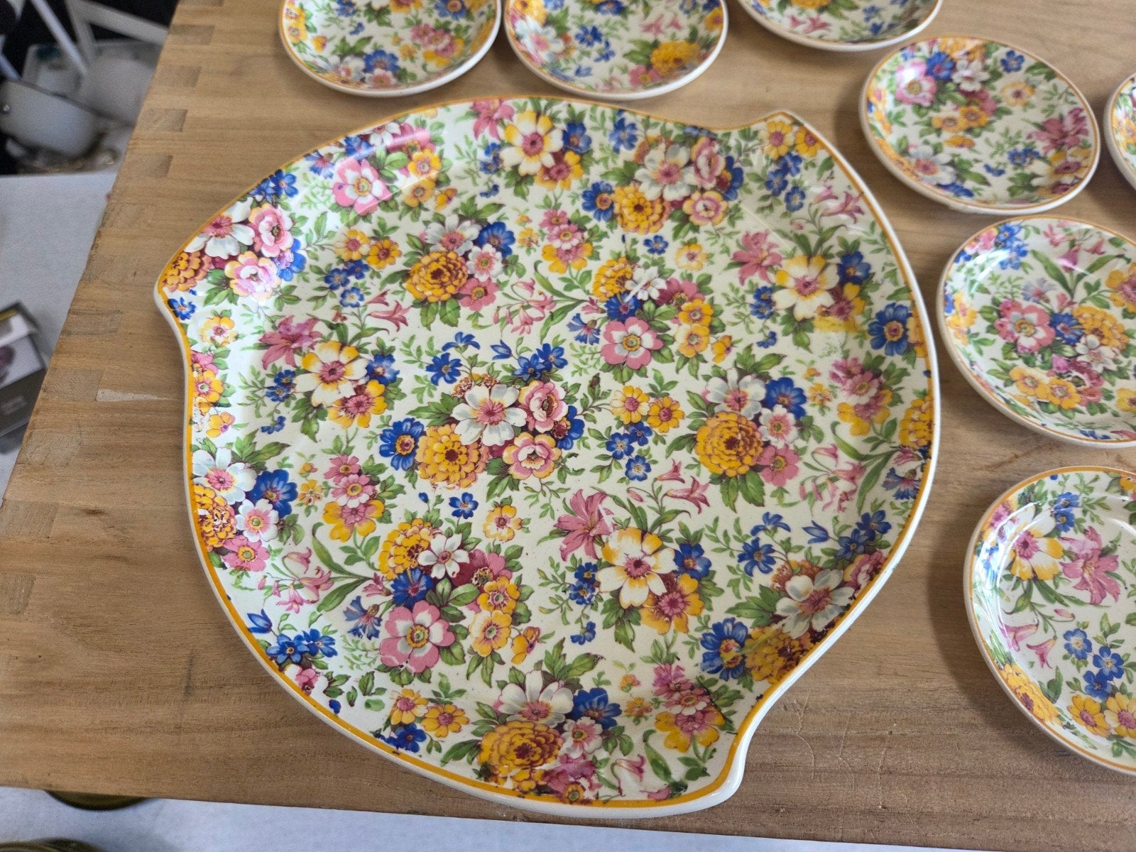 Vintage Maastrichtse aardewerk petit four set, Antiek en Kunst, Ophalen of Verzenden