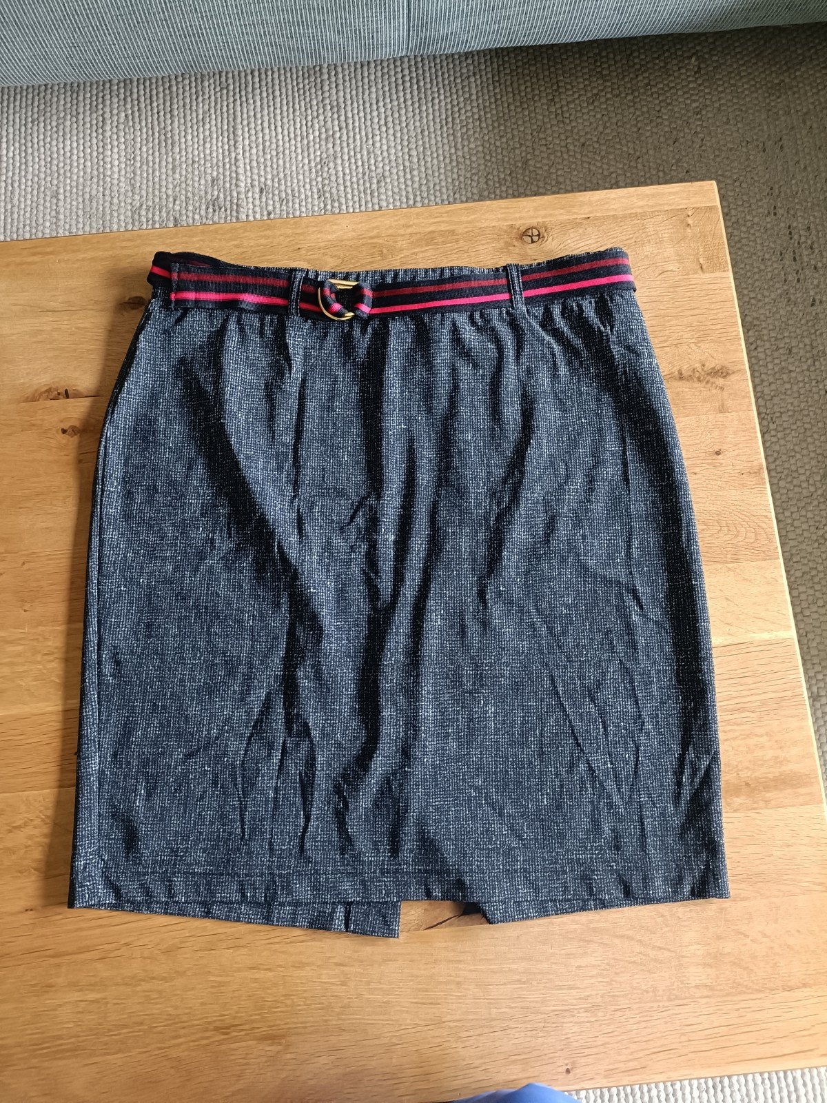 Donkerblauwe rok met ceintuur, merk Studio Anneloes, Kleding | Dames, Rokken, Maat 46/48 (XL) of groter, Zo goed als nieuw, Onder de knie