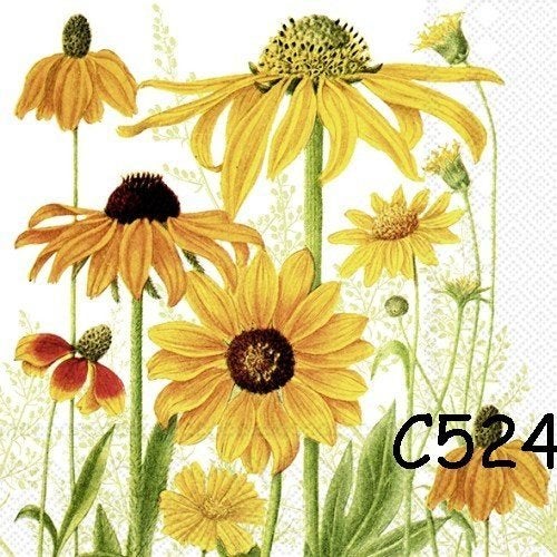 Servetten decoupage/bullet journal – Rudbeckia C524, Verzenden, Nieuw