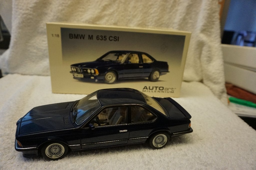 BMW M 635 CSI royal blue metallic 1:18 Autoart 70527, Ophalen of Verzenden, Zo goed als nieuw, Auto, Autoart