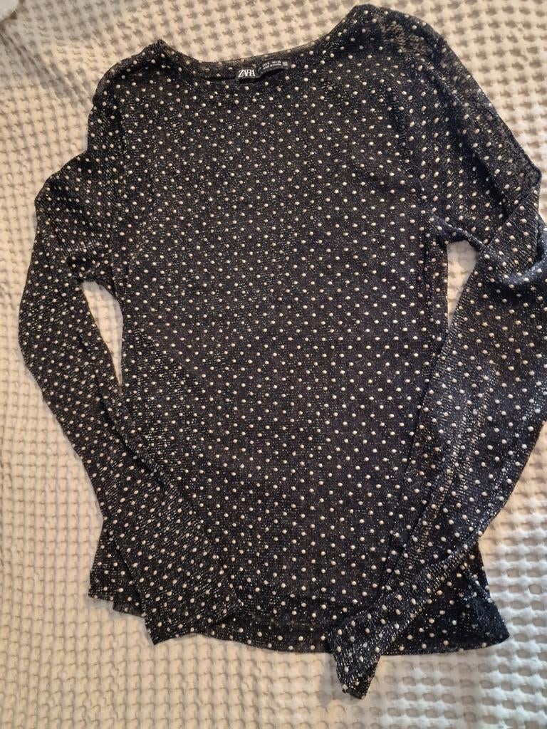 Zara zwarte top met stippen, maat S, Ophalen of Verzenden, Zo goed als nieuw, Maat 36 (S), Zara