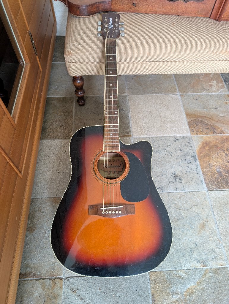 Richwood RD-12-CESB akoestische gitaar - Goede staat, Muziek en Instrumenten, Ophalen, Gebruikt, Western- of Steelstringgitaar