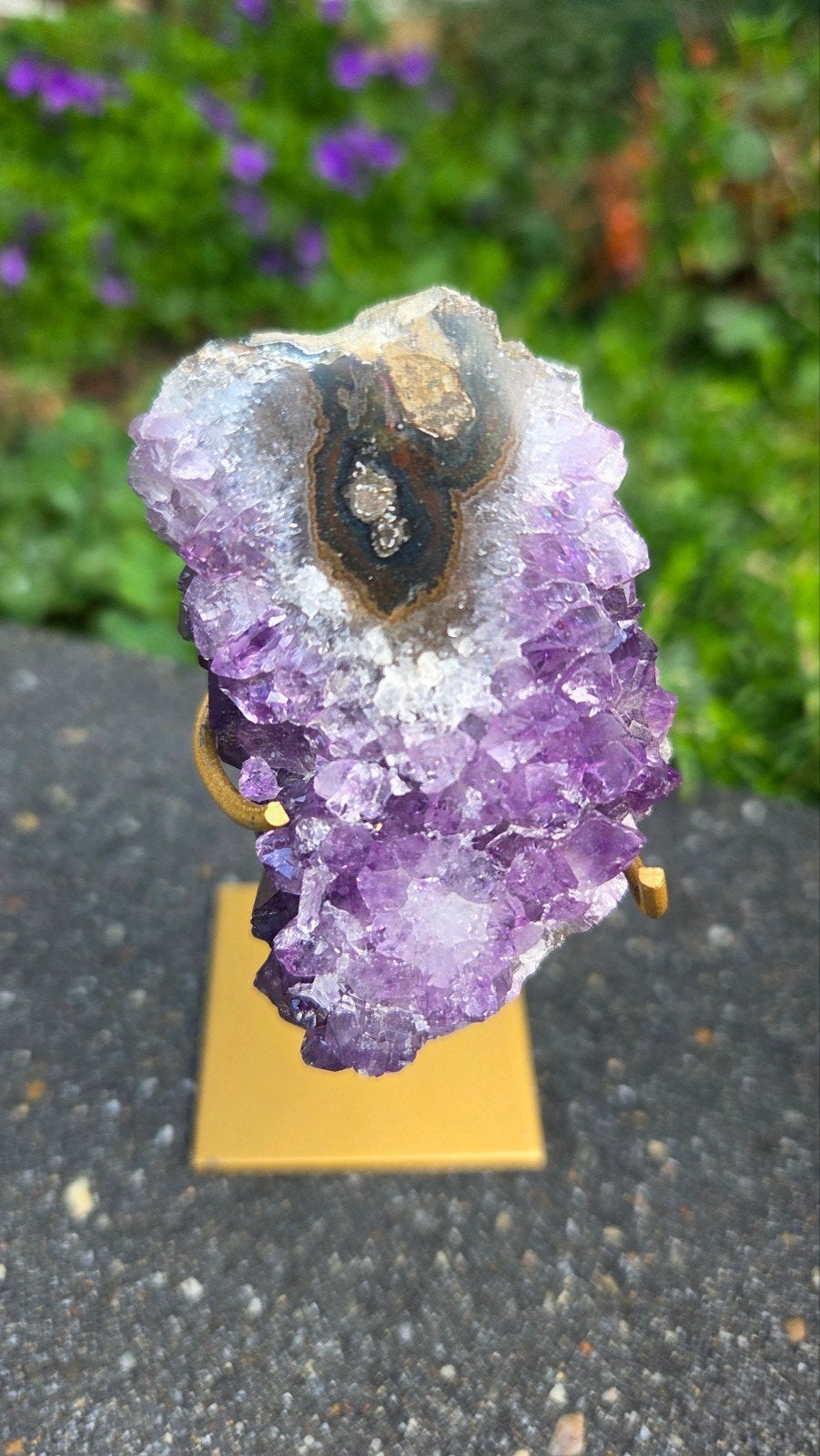 Speciale Amethist met Stalactiet - 12 cm hoog, Verzamelen, Ophalen of Verzenden