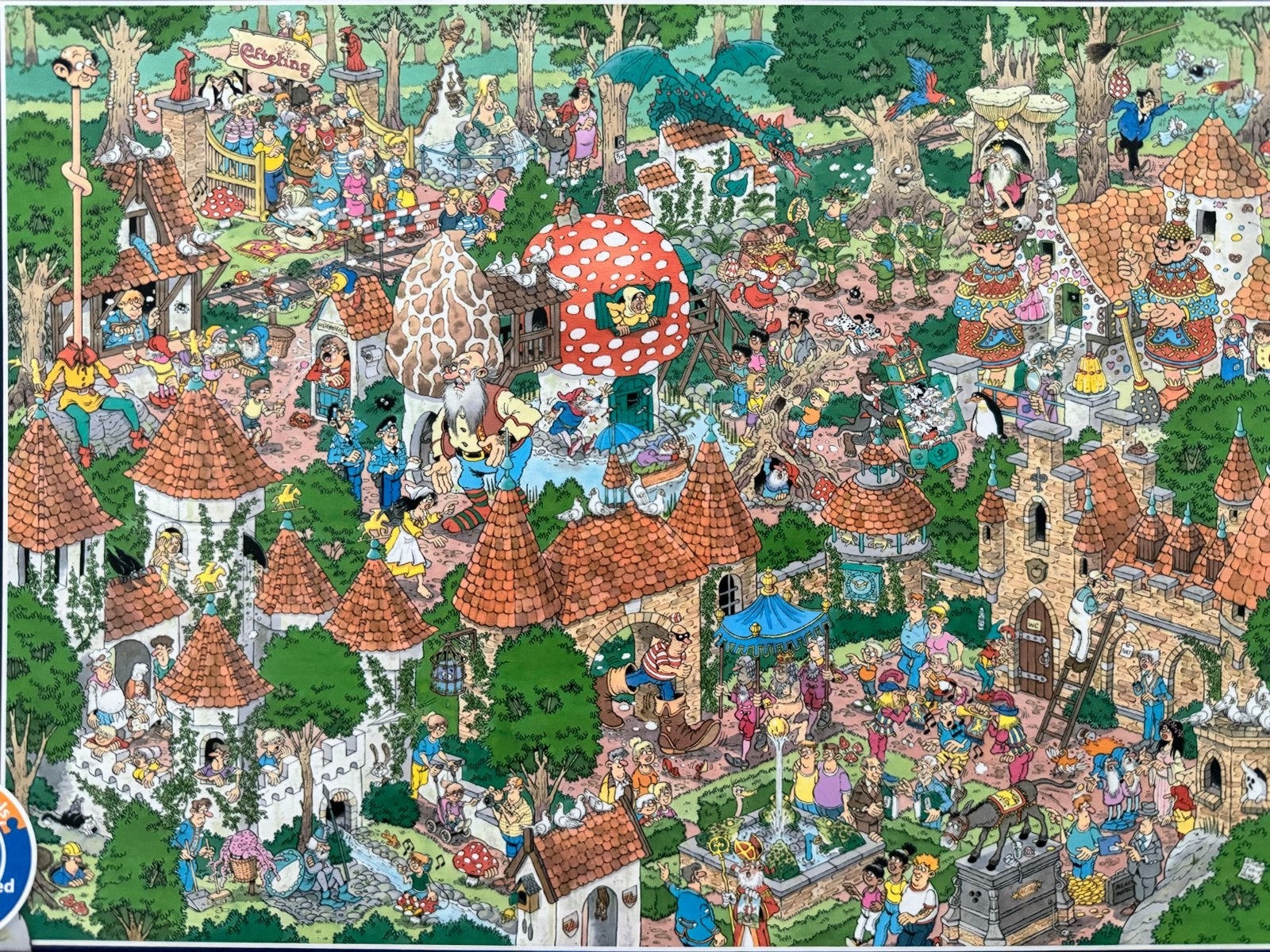 Jan van Haasteren Efteling 1000 stukjes legpuzzel, Hobby en Vrije tijd, Denksport en Puzzels, Ophalen, 500 t/m 1500 stukjes, Zo goed als nieuw