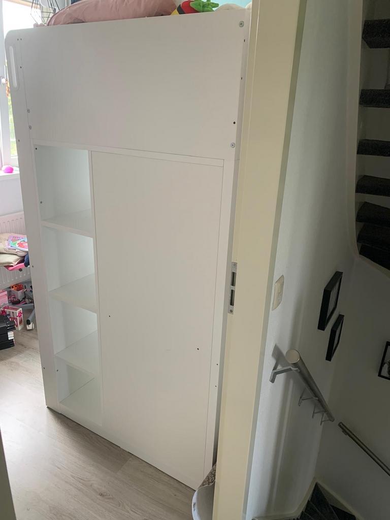 IKEA SMÅSTAD Hoogslaper met bureau en kast, Ophalen, Gebruikt, Eenpersoons, 200 cm