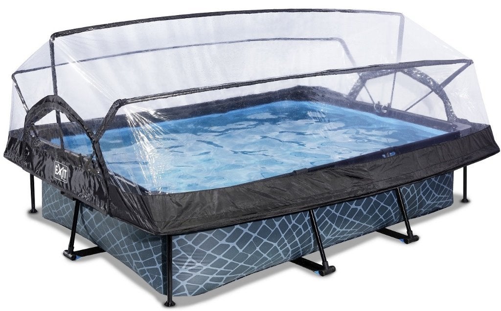 Zwembad Exit Stone 300x200x65 + overkapping + reserve liner!, Tuin en Terras, Zwembaden, Ophalen, Gebruikt, Opzetzwembad, 200 tot 400 cm