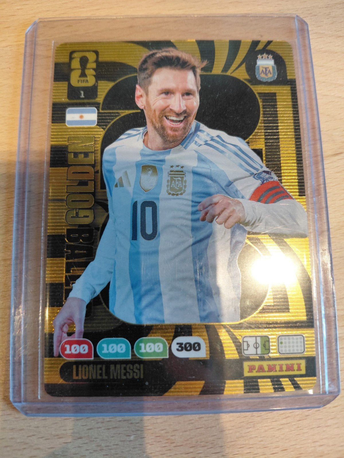 Panini WK Golden Baller Messi kaart, Ophalen of Verzenden