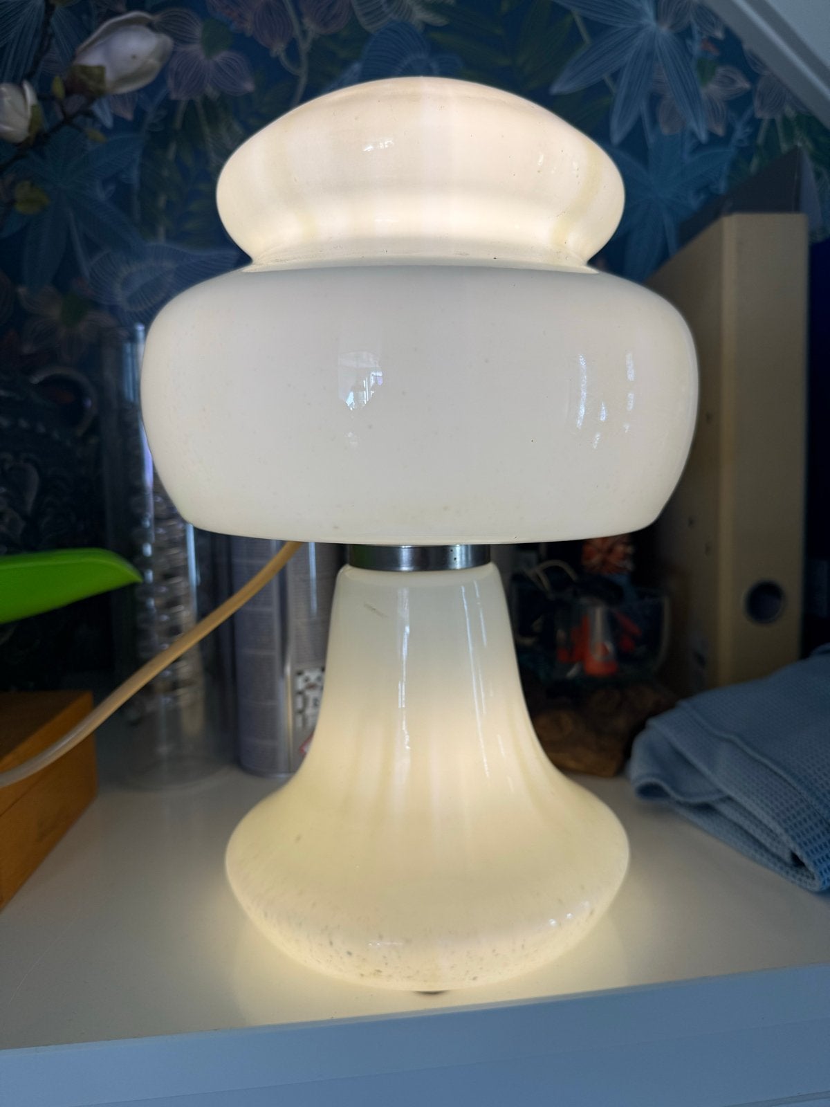Vintage Italiaanse Mushroom Tafellamp - Jaren '70, Ophalen of Verzenden