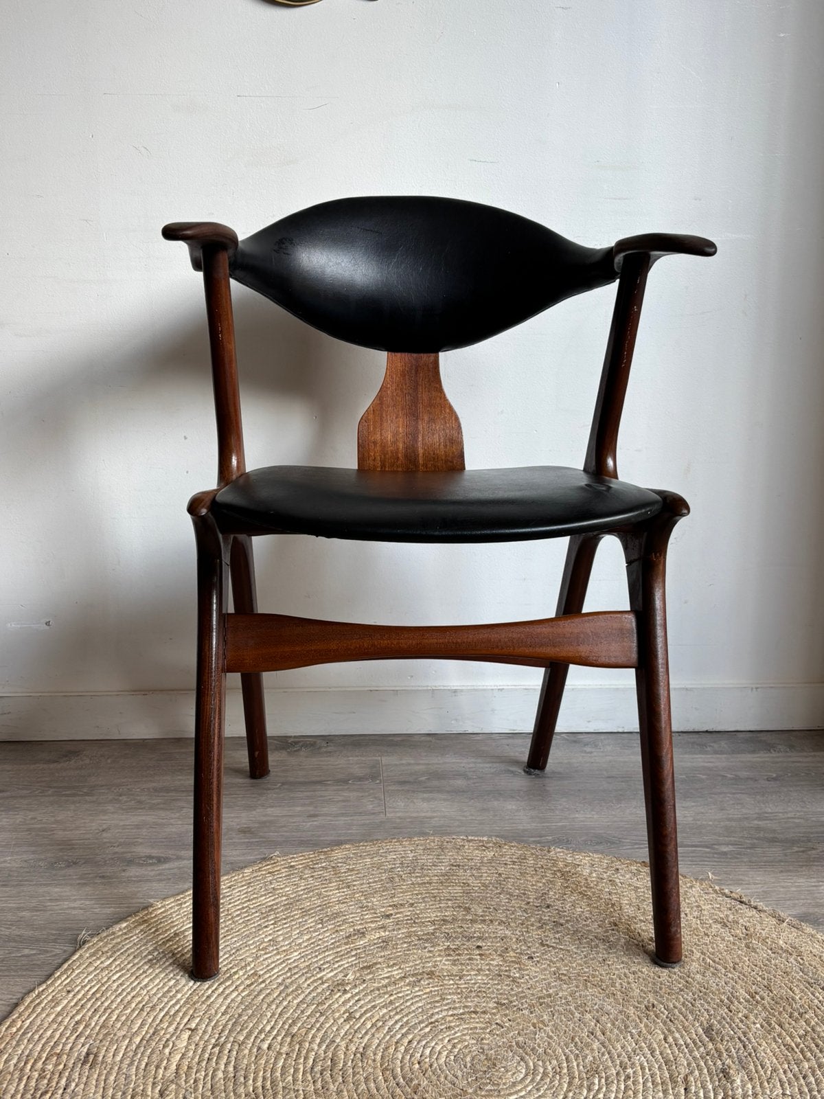 Unieke vintage design stoel/bureaustoel LOUIS VAN TEEFFELEN, Ophalen, Gebruikt, Zwart, Dutch design mid century design vintage sixties